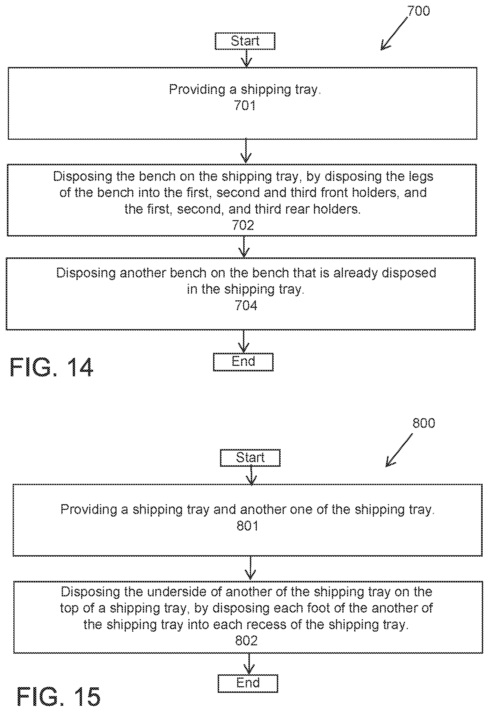 Patent US12338028 Figure 8 – Shipping tray for bench system and method