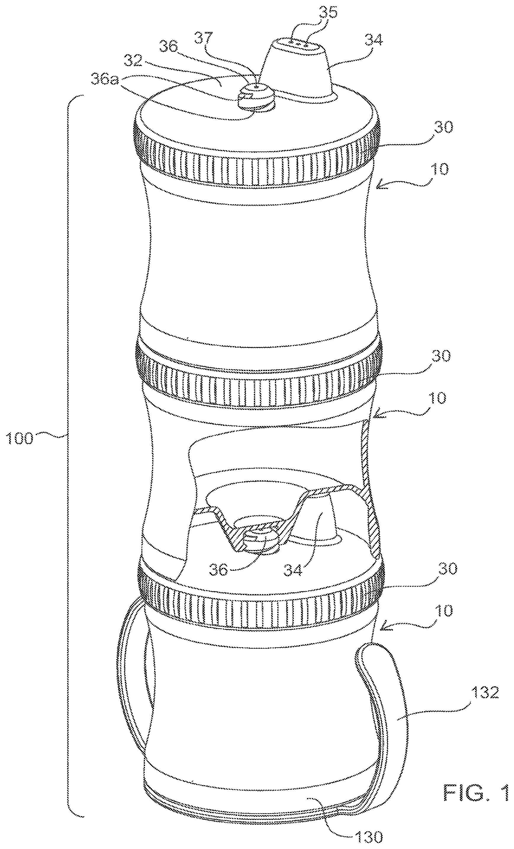 Patent US12338031 Figure 1 – Stackable cup