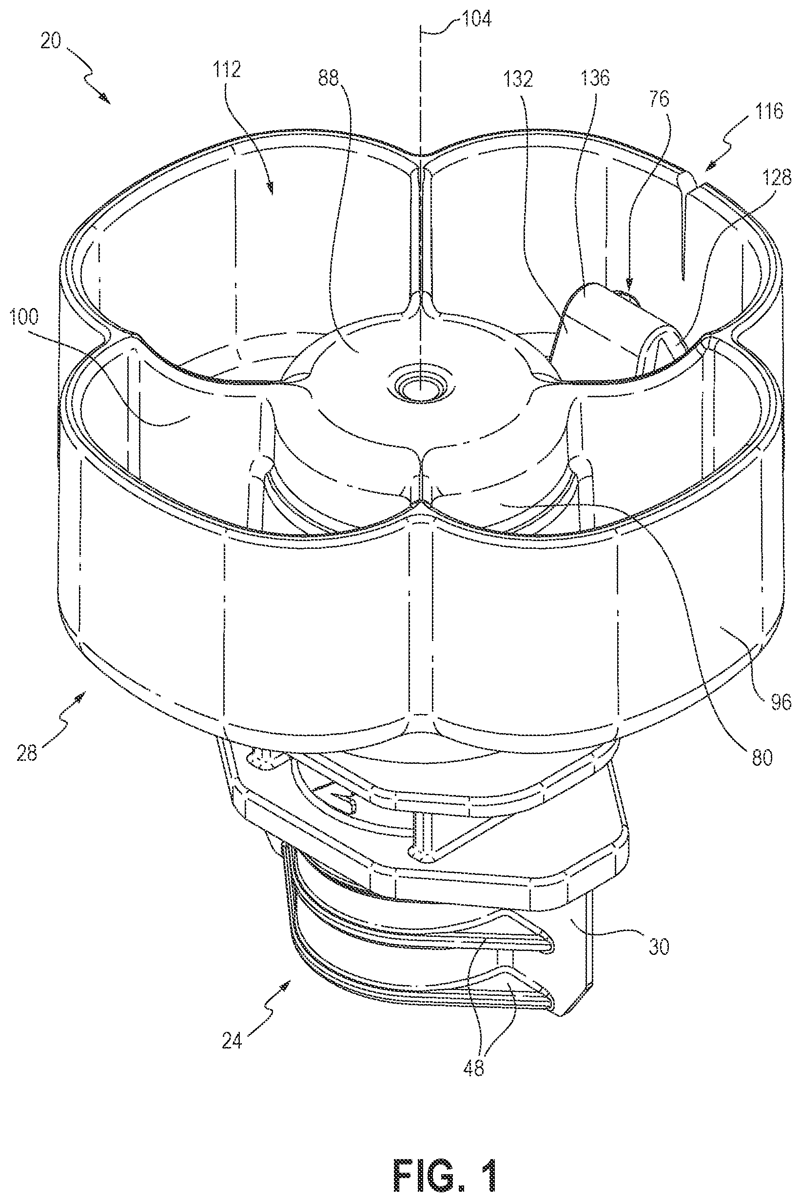 Patent US12338036 Figure 1 – Closure for a container and components for a closure