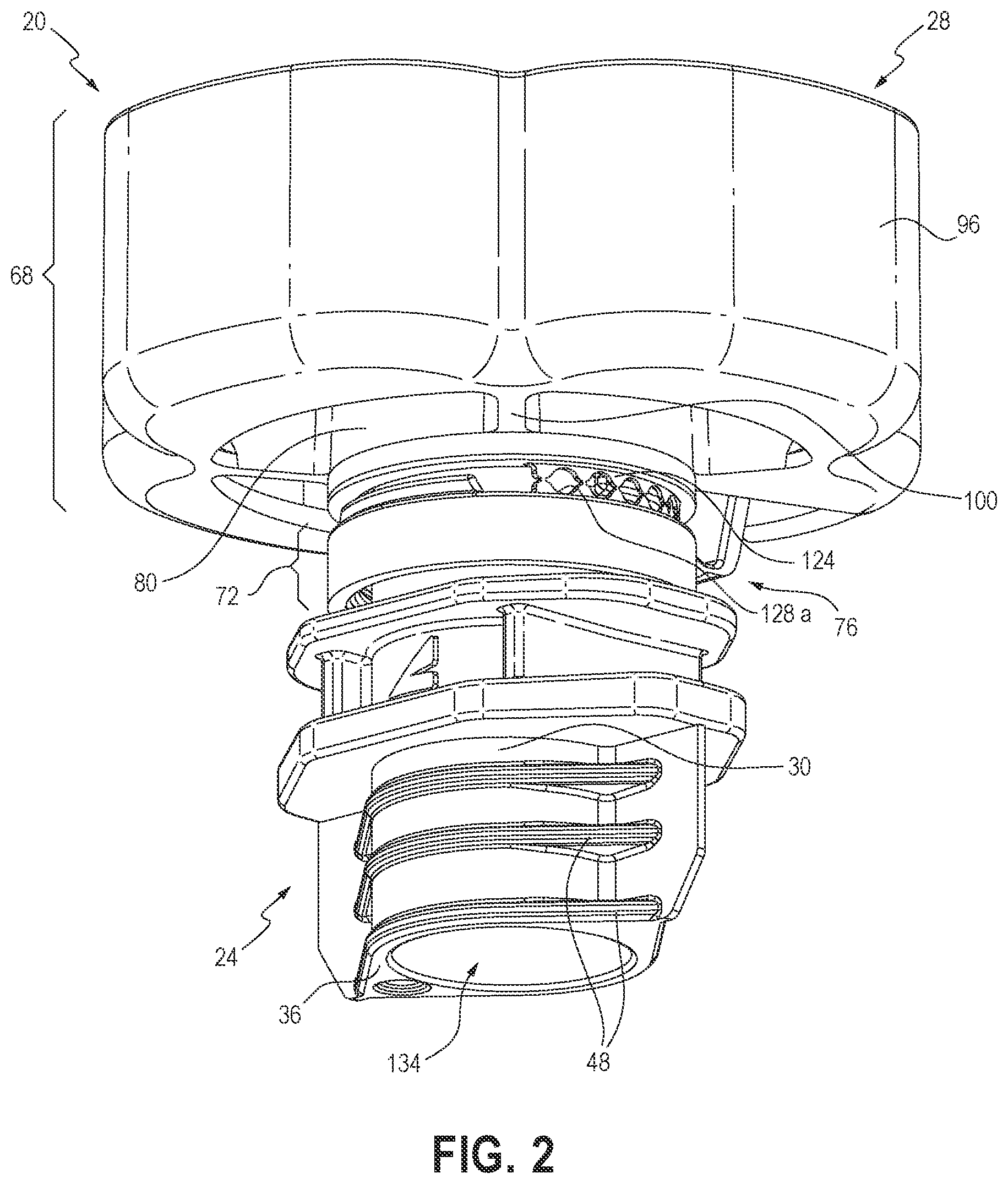 Patent US12338036 Figure 2 – Closure for a container and components for a closure