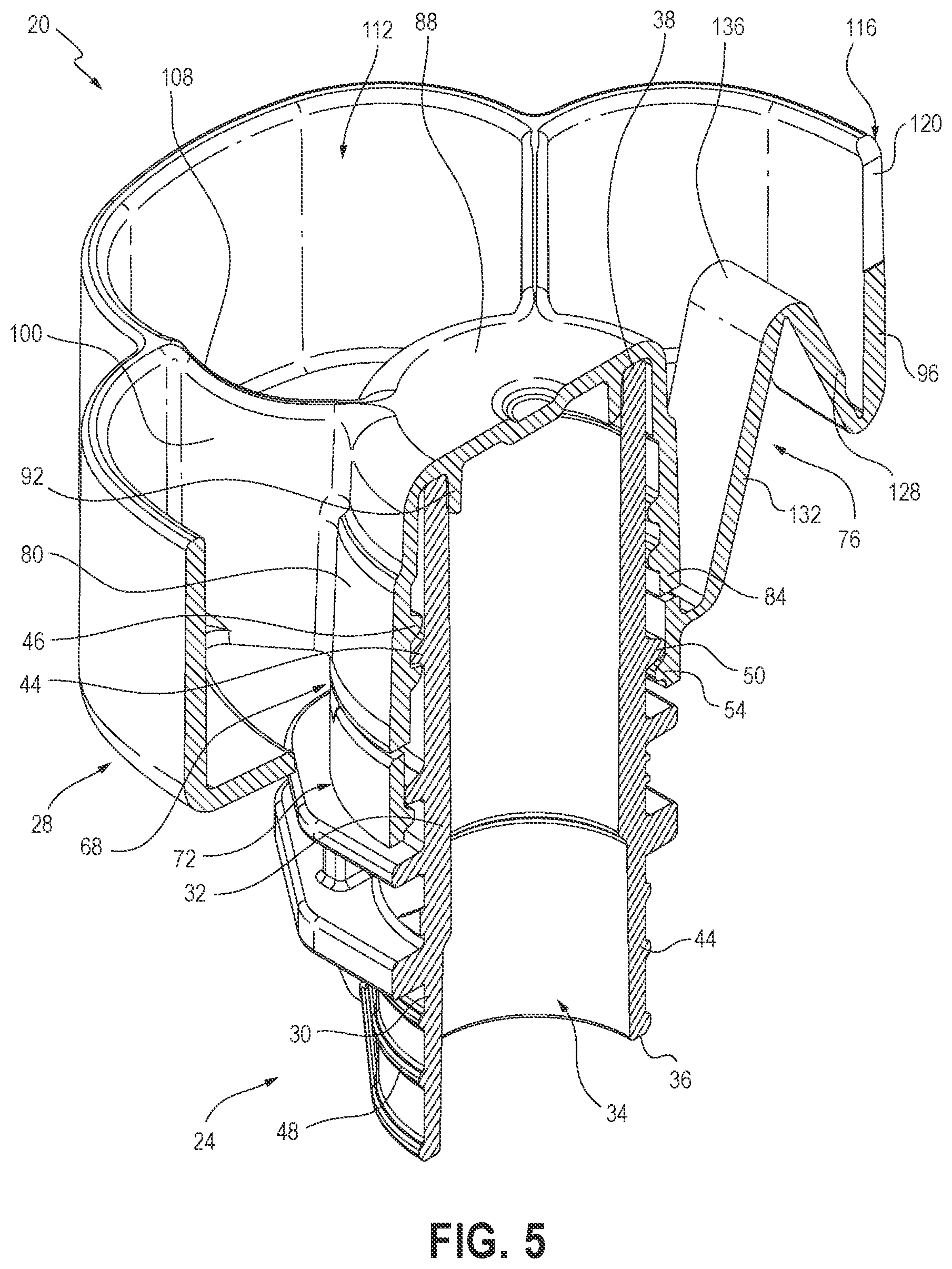 Patent US12338036 Figure 6 – Closure for a container and components for a closure