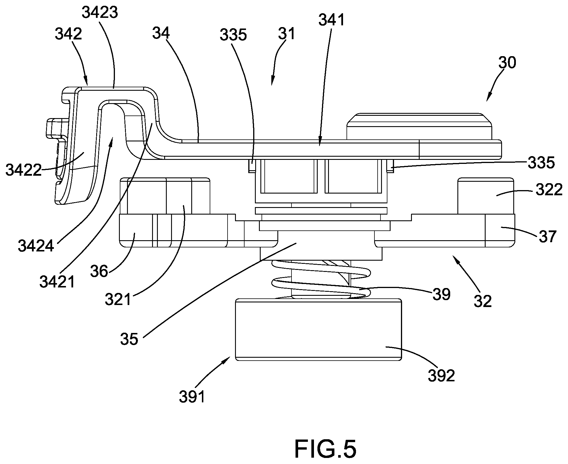 Patent US12338037 Figure 5 – Beverage container with rotatable sealing arrangement
