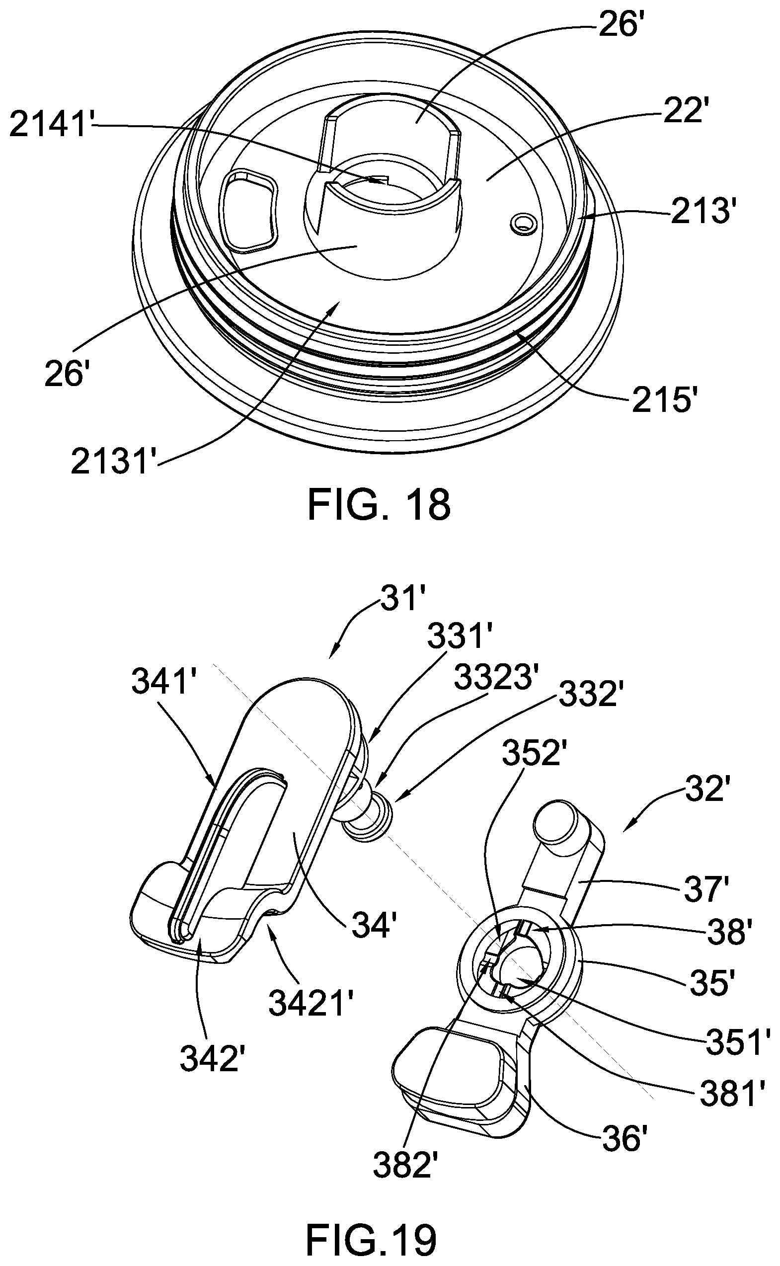 Patent US12338037 Figure 15 – Beverage container with rotatable sealing arrangement