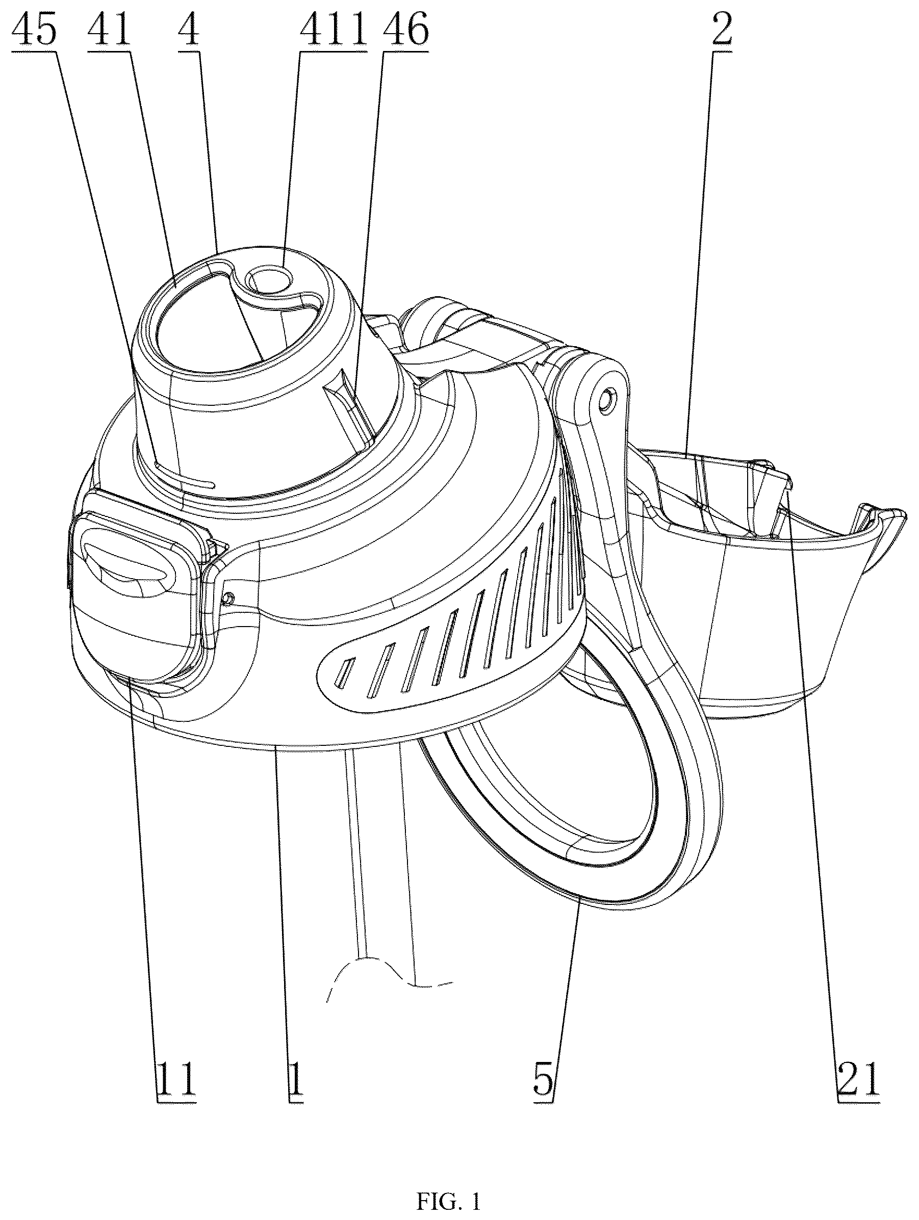 Patent US12338038 Figure 1 – Multifunctional double drinking cup cover