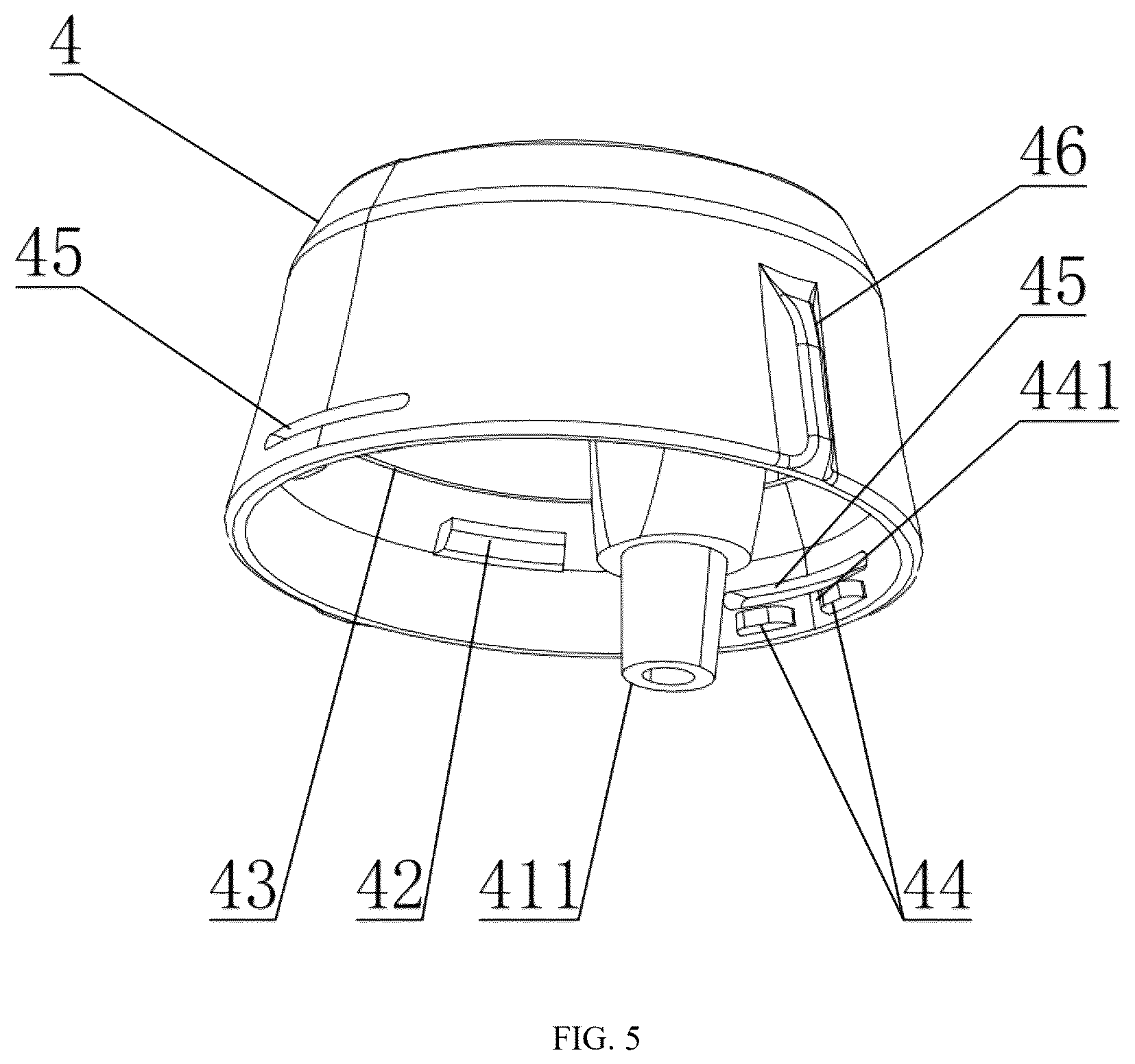 Patent US12338038 Figure 5 – Multifunctional double drinking cup cover