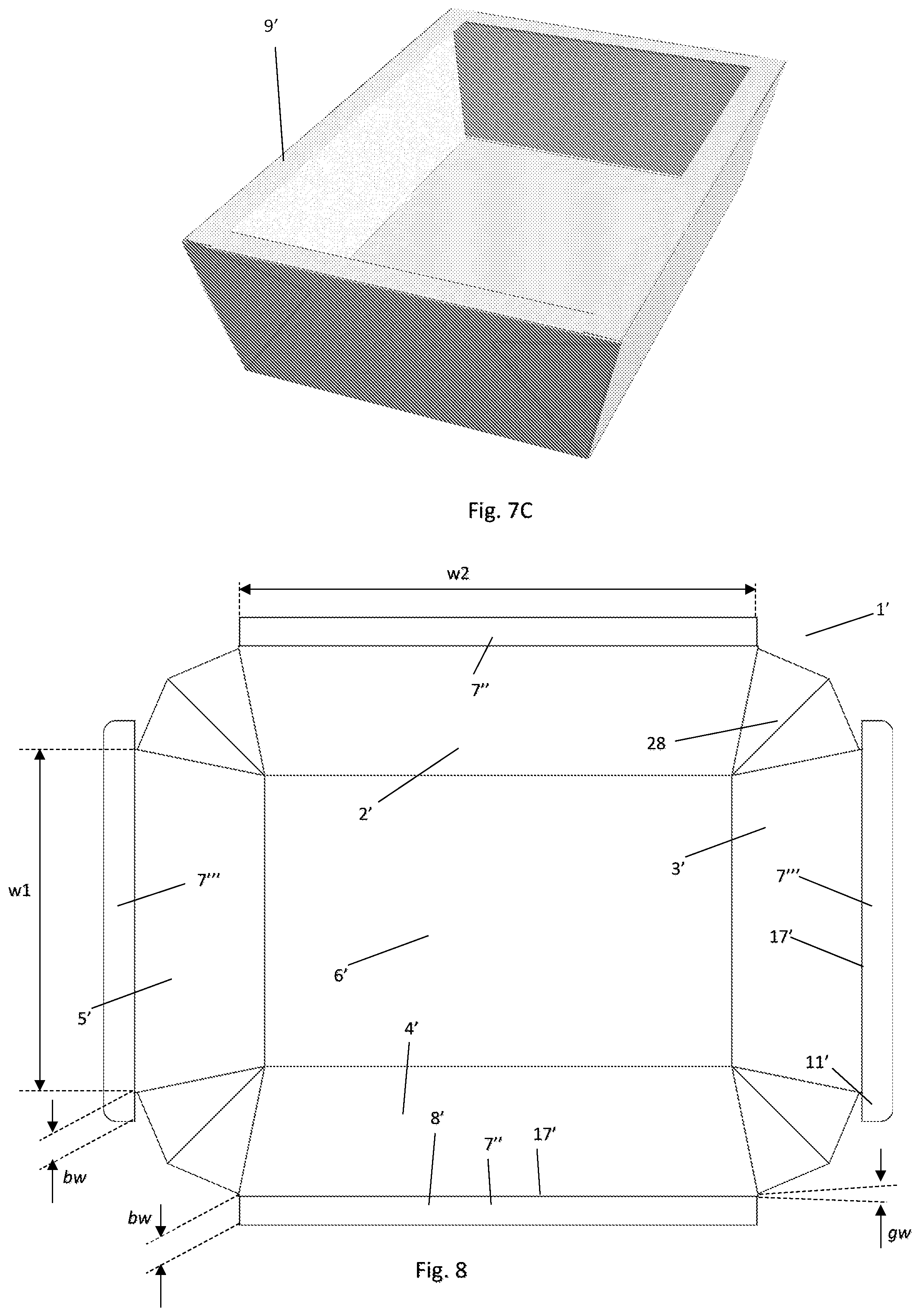 Patent US12338039 Figure 6 – Cardboard box for holding content, and a method for using such