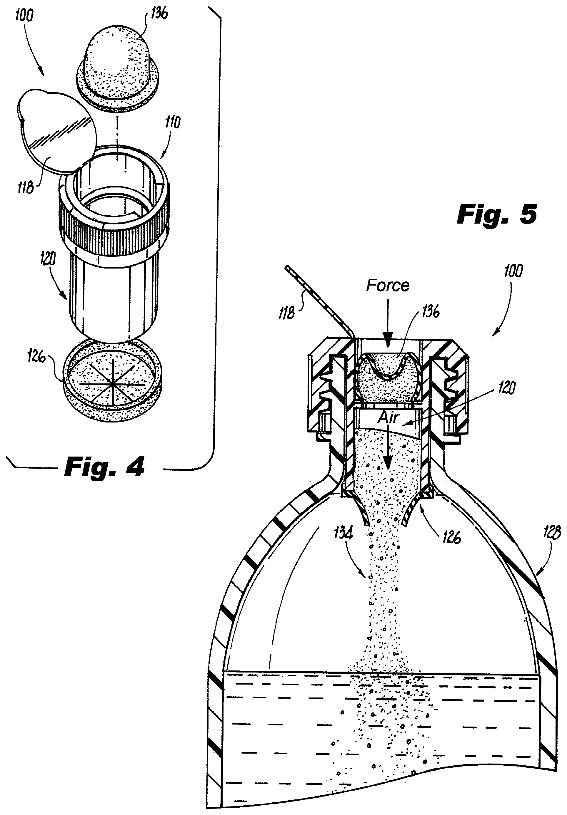 Patent US12338042 Figure 2 – Bottle cap device with pressurized release