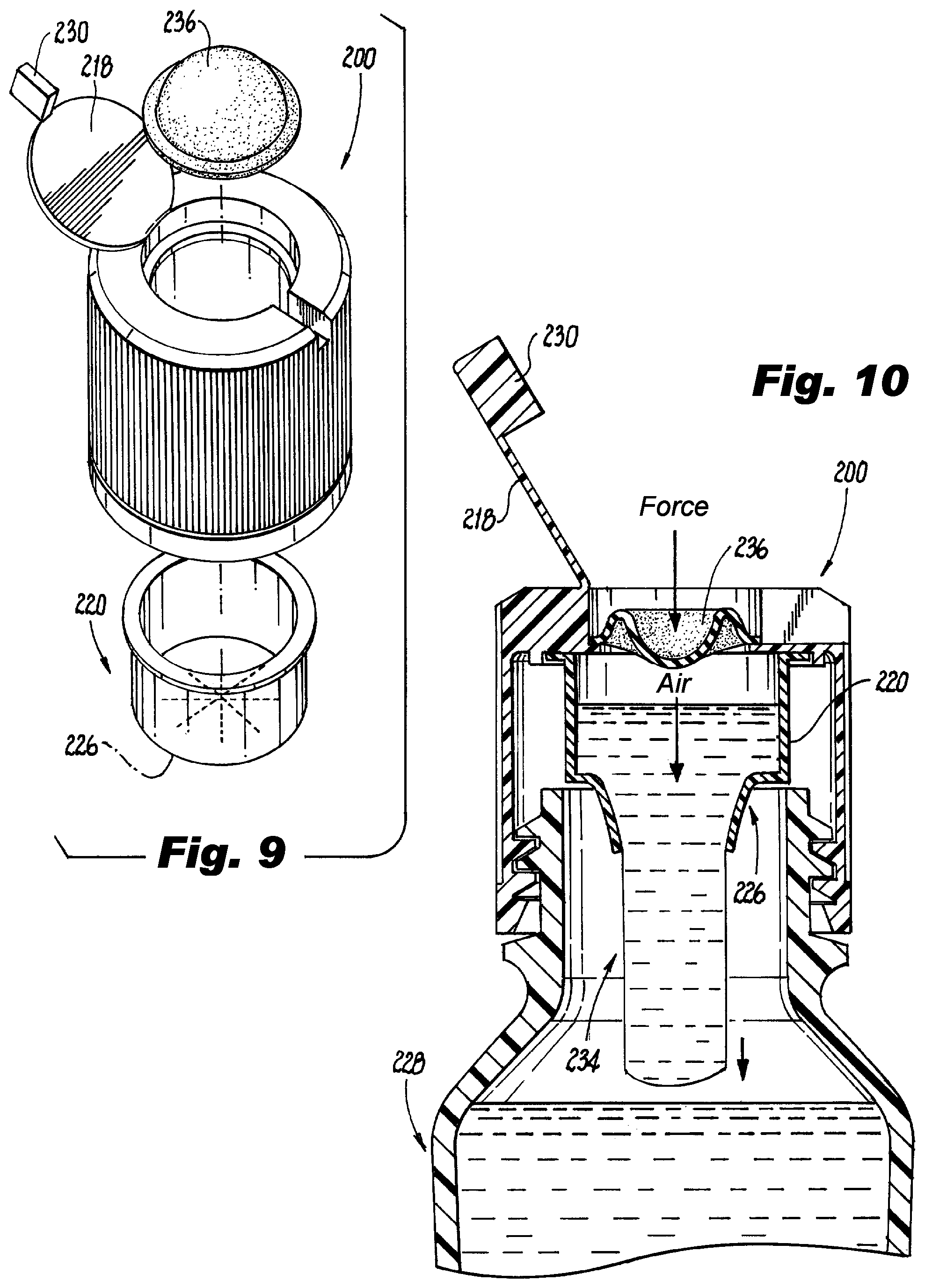 Patent US12338042 Figure 4 – Bottle cap device with pressurized release
