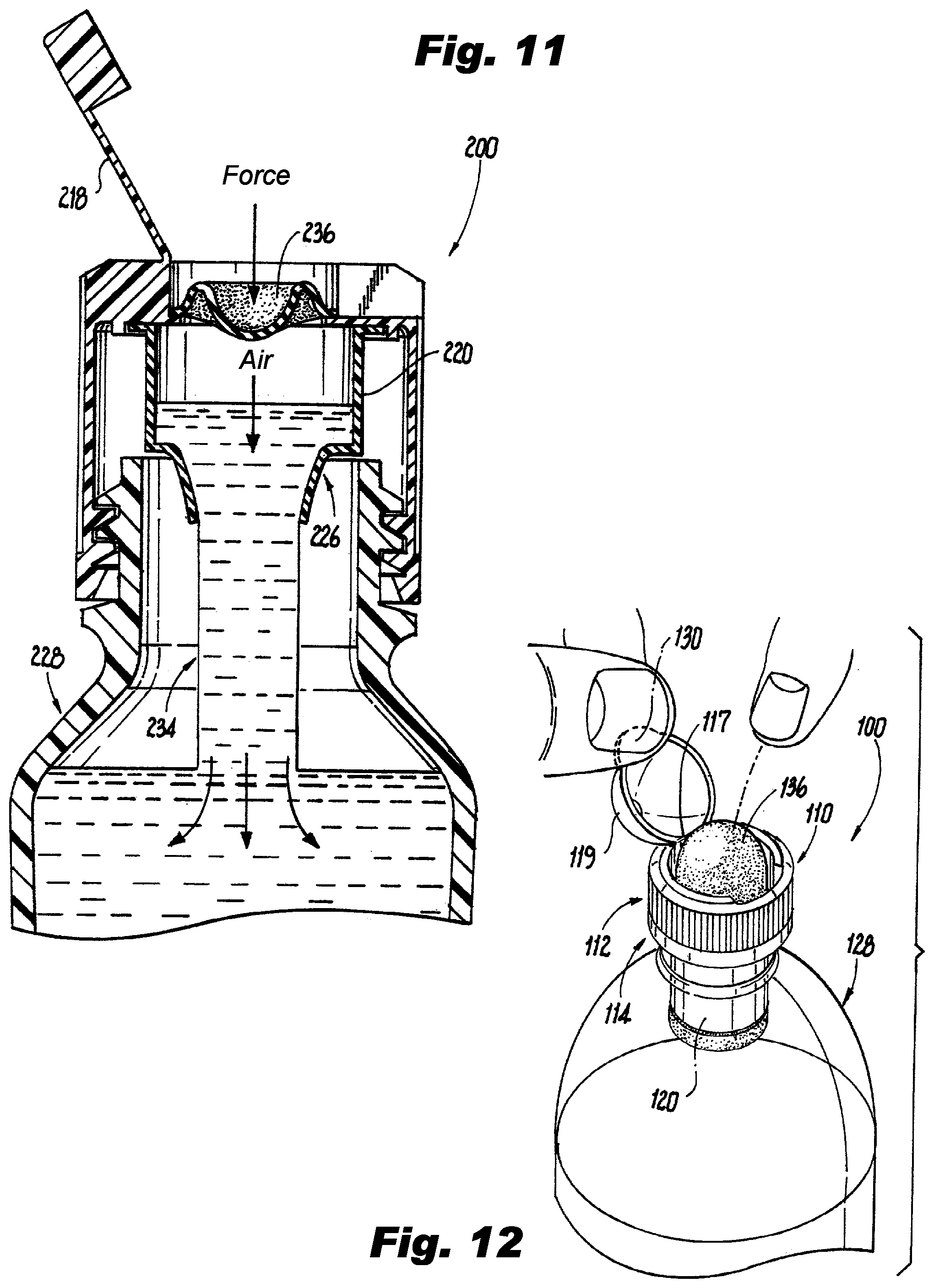 Patent US12338042 Figure 5 – Bottle cap device with pressurized release
