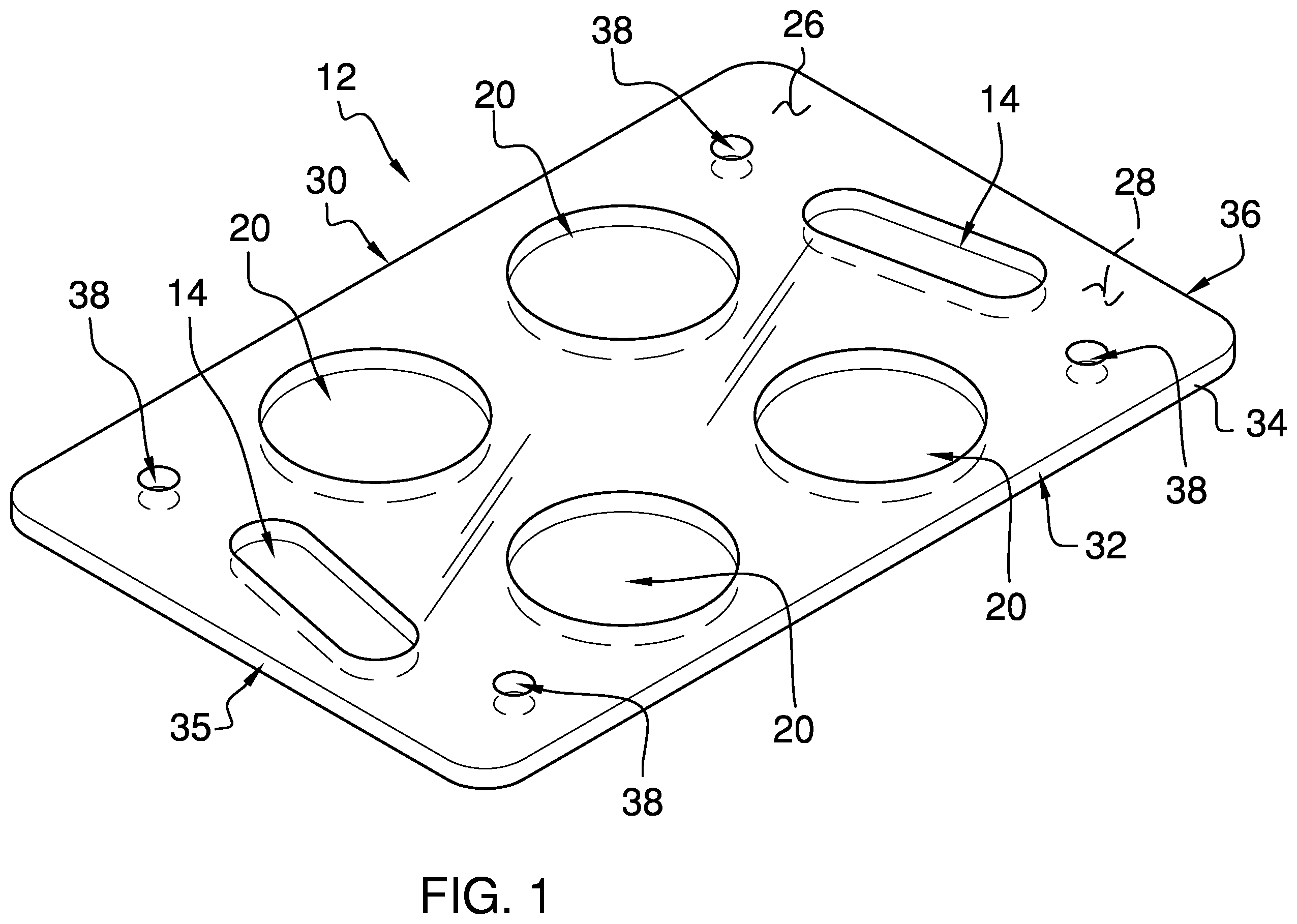 Patent US12338049 Figure 1 – Fast food carrying assembly