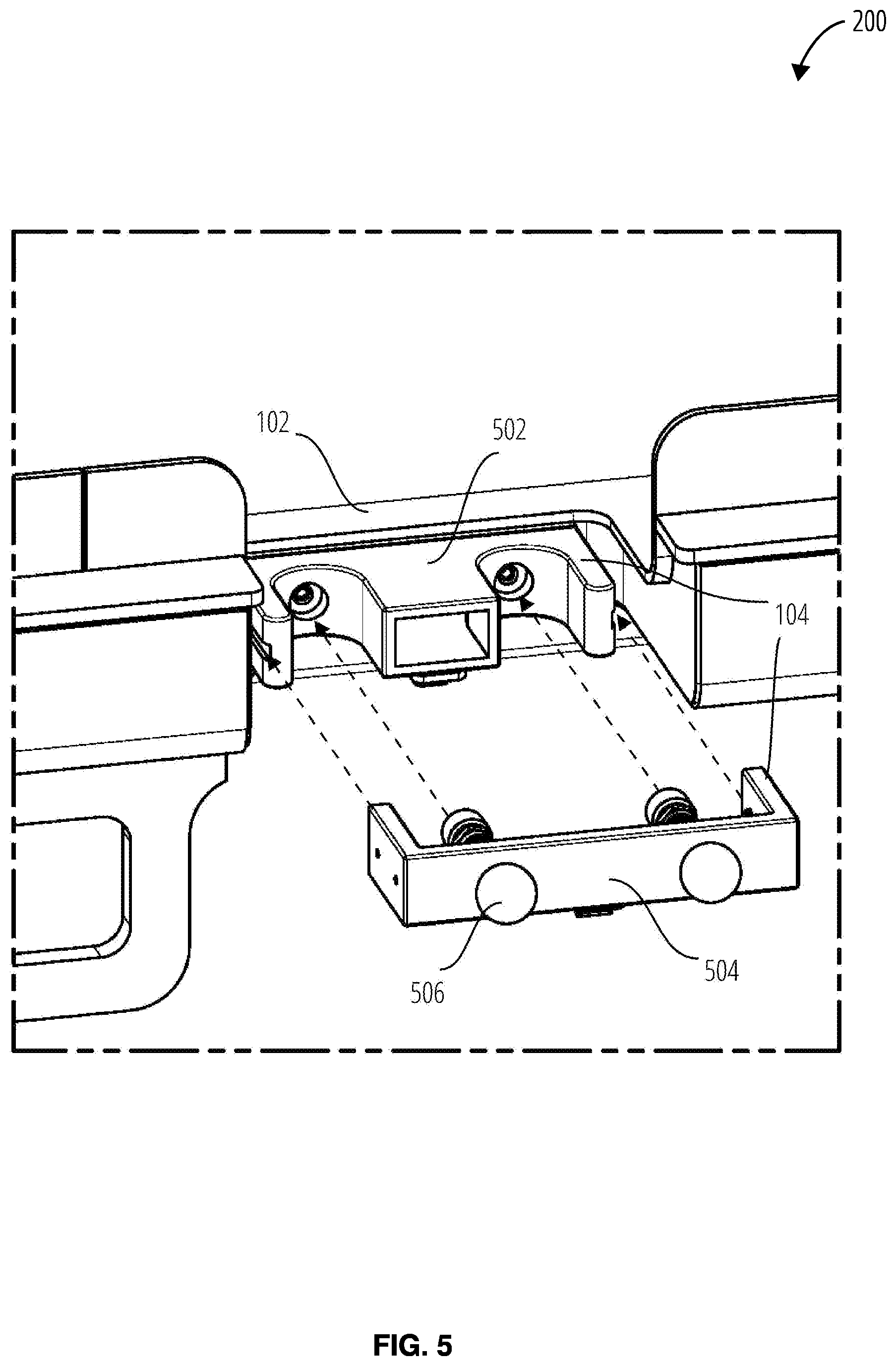 Patent US12338051 Figure 5 – System for port and tube holder assembly attachment device