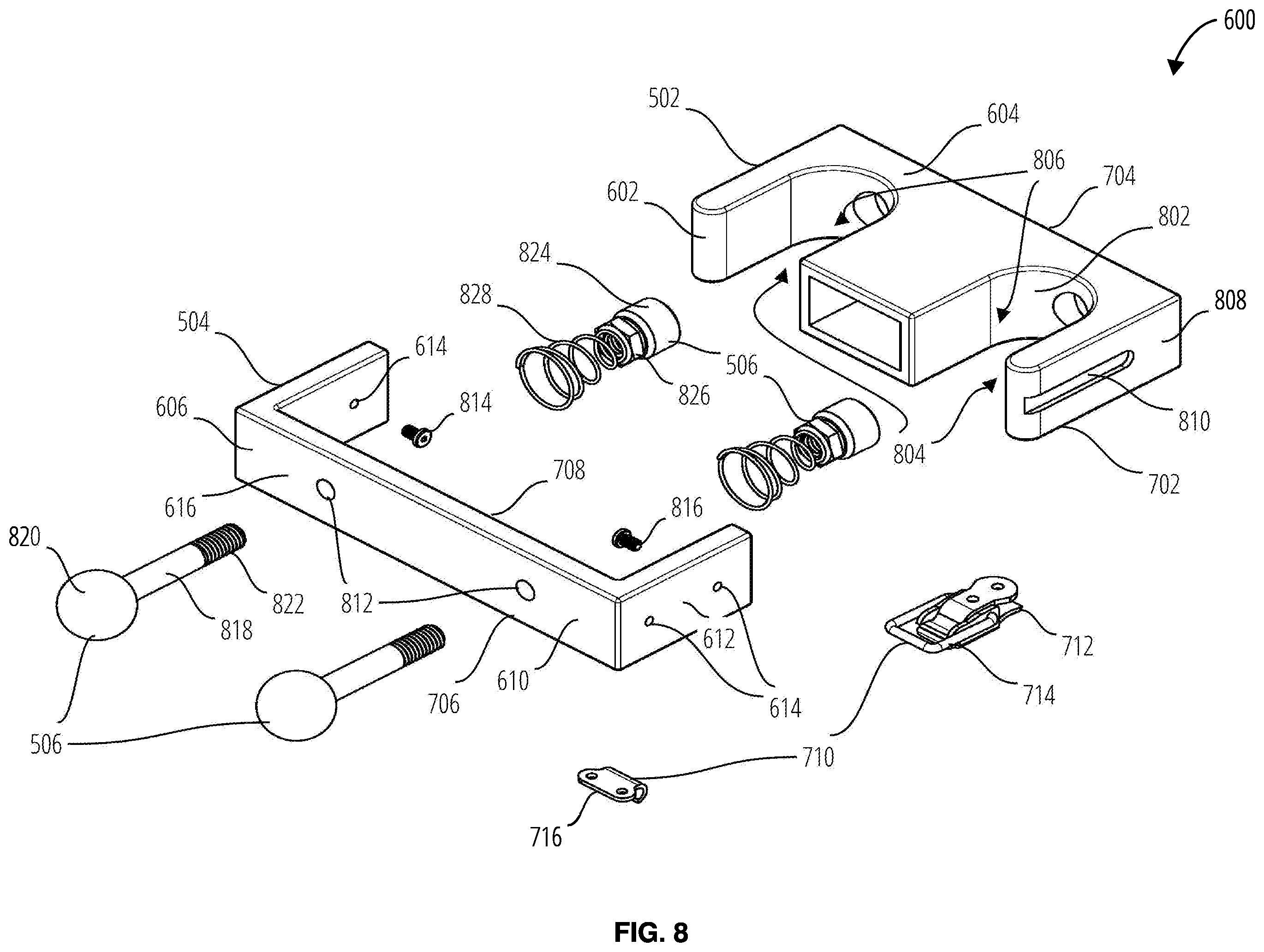 Patent US12338051 Figure 8 – System for port and tube holder assembly attachment device