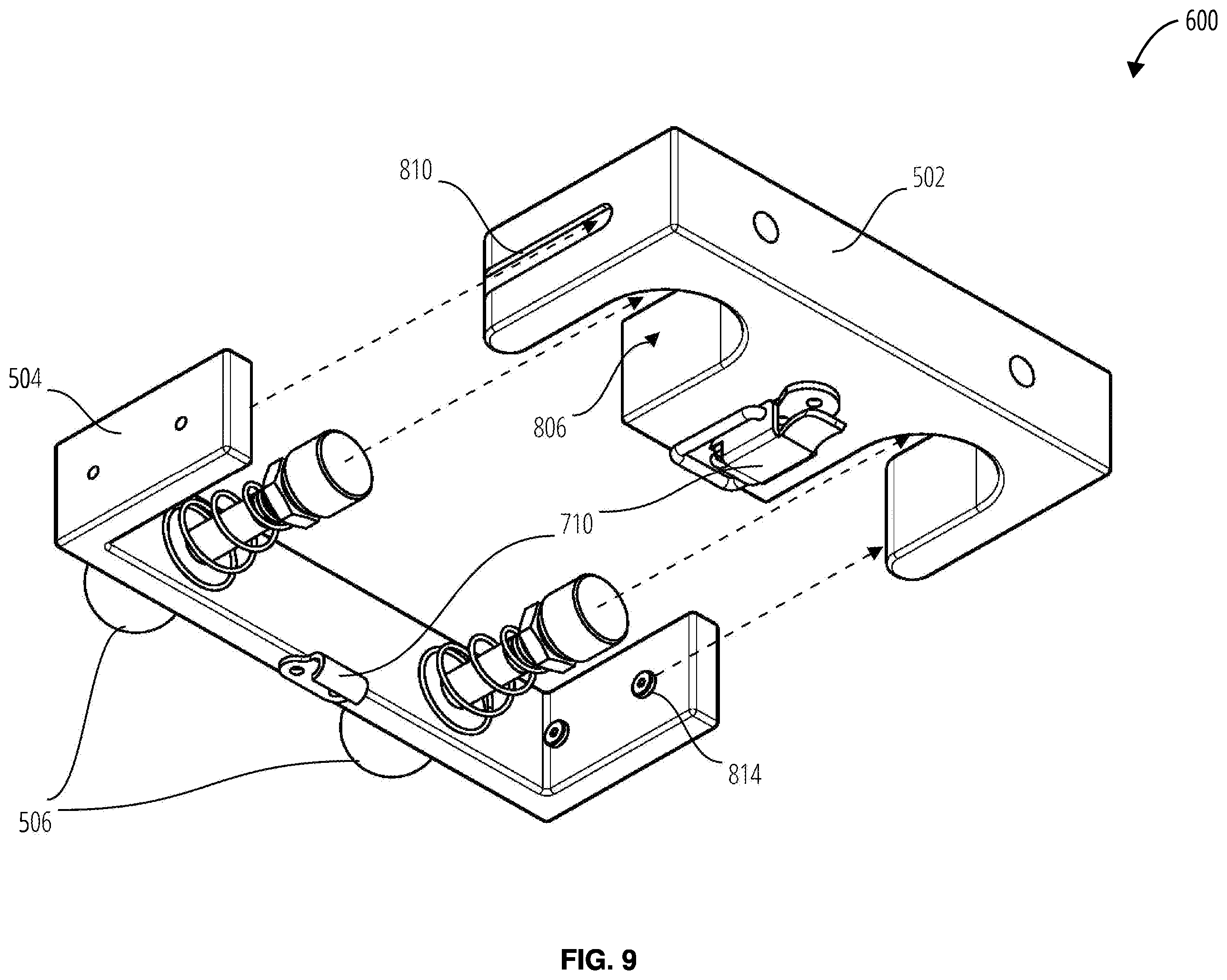 Patent US12338051 Figure 9 – System for port and tube holder assembly attachment device