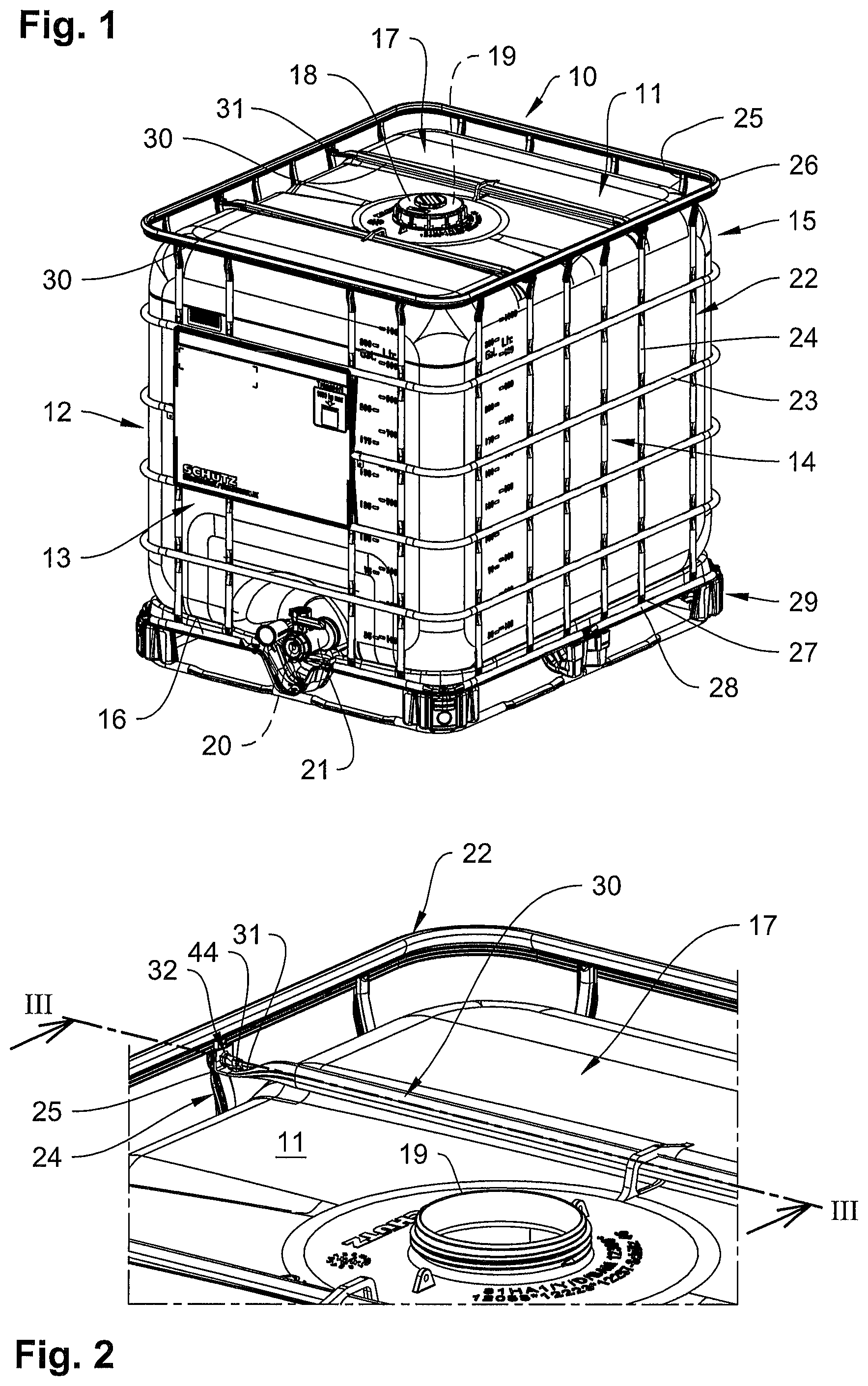 Patent US12338061 Figure 1 – Transport and storage container for liquids