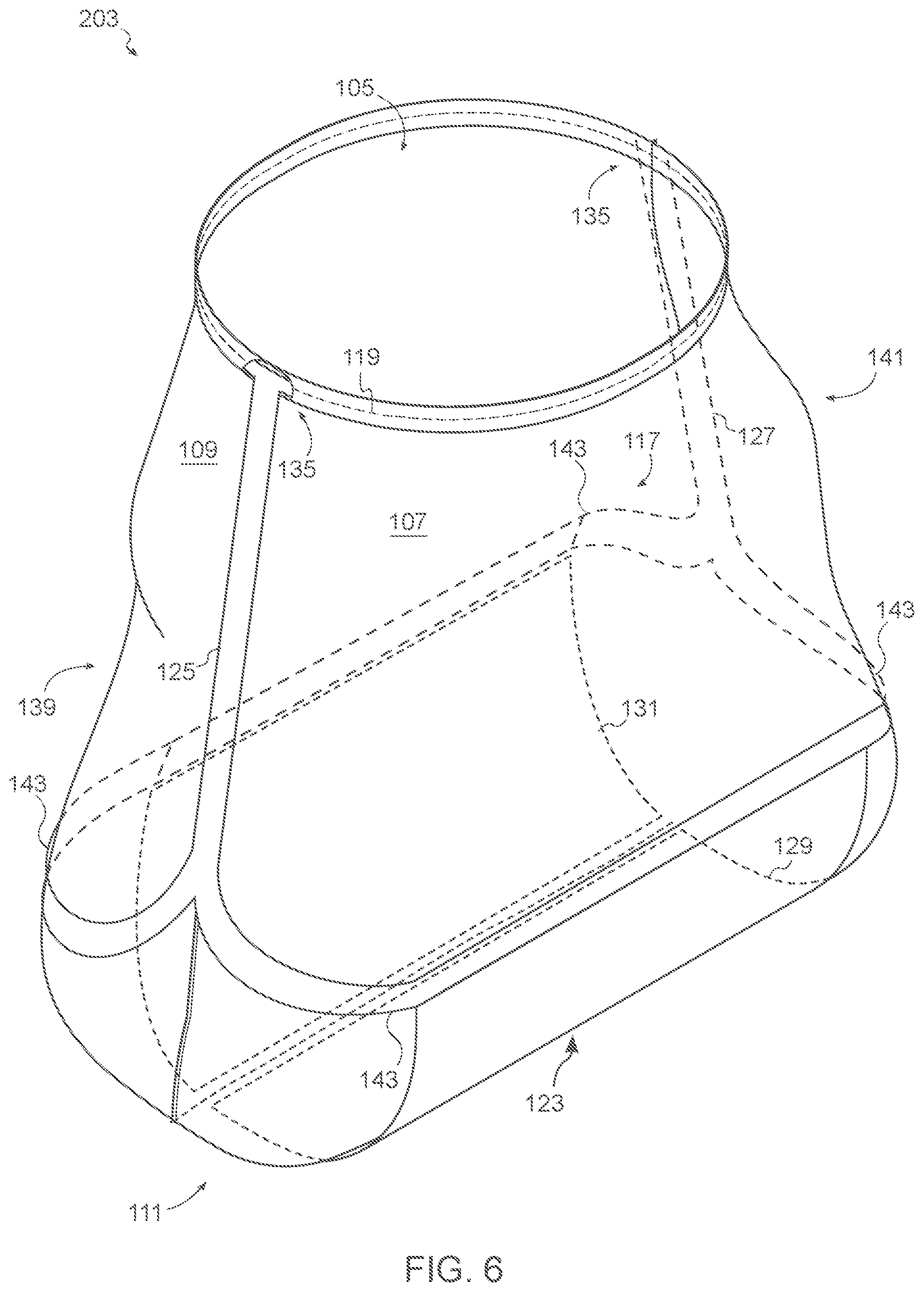 Patent US12338063 Figure 6 – Strap-reinforced waste bag system