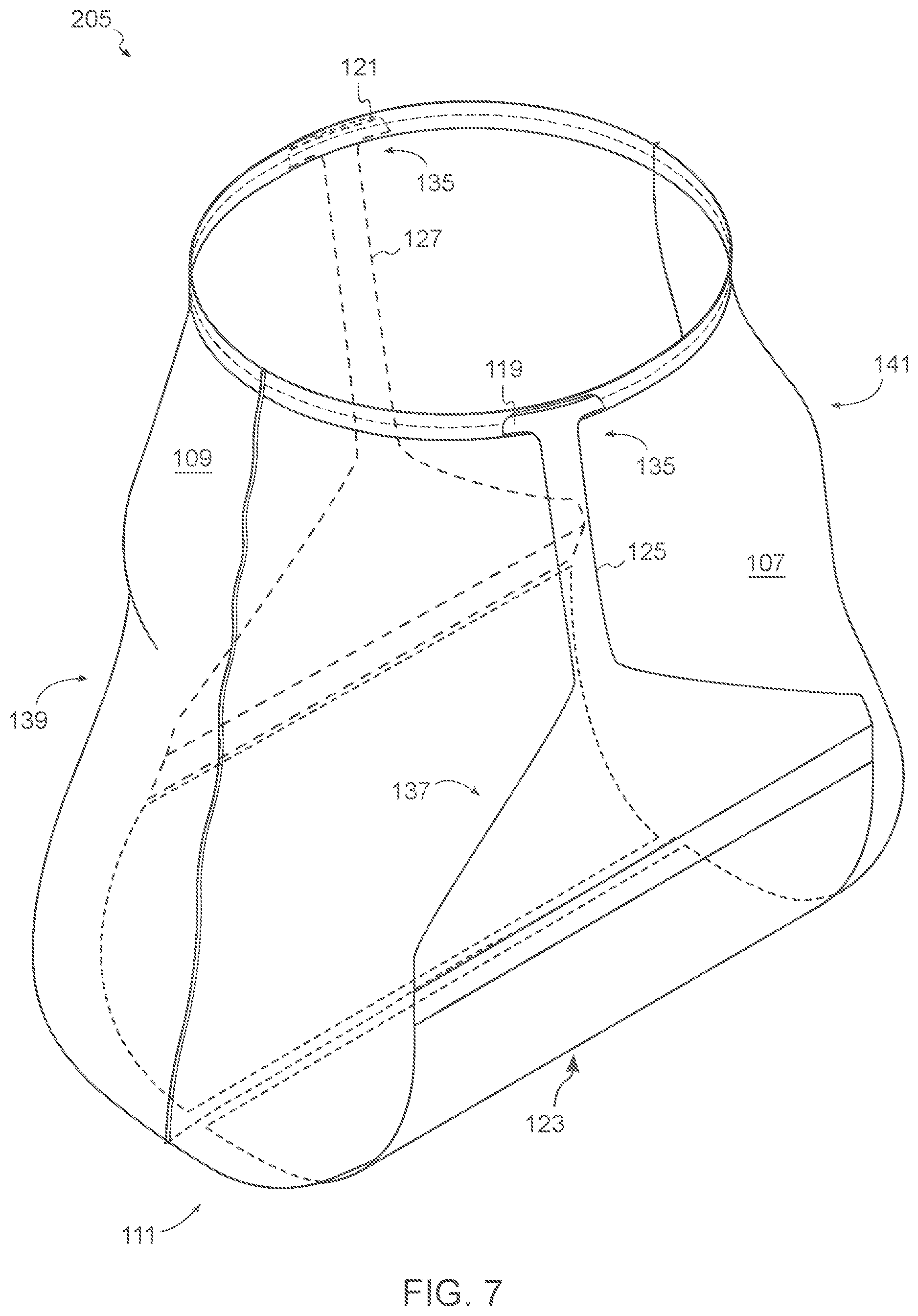 Patent US12338063 Figure 7 – Strap-reinforced waste bag system