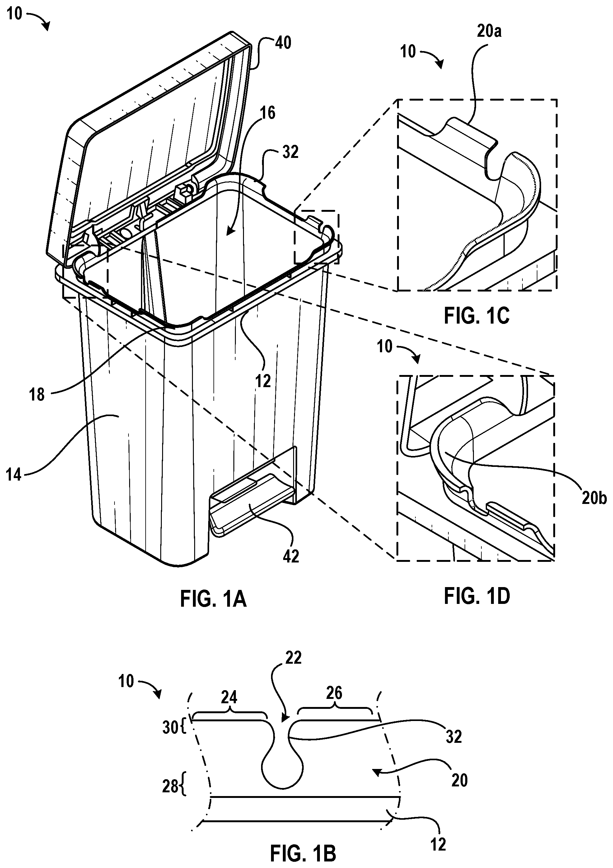 Patent US12338065 Figure 1 – Waste receptacles