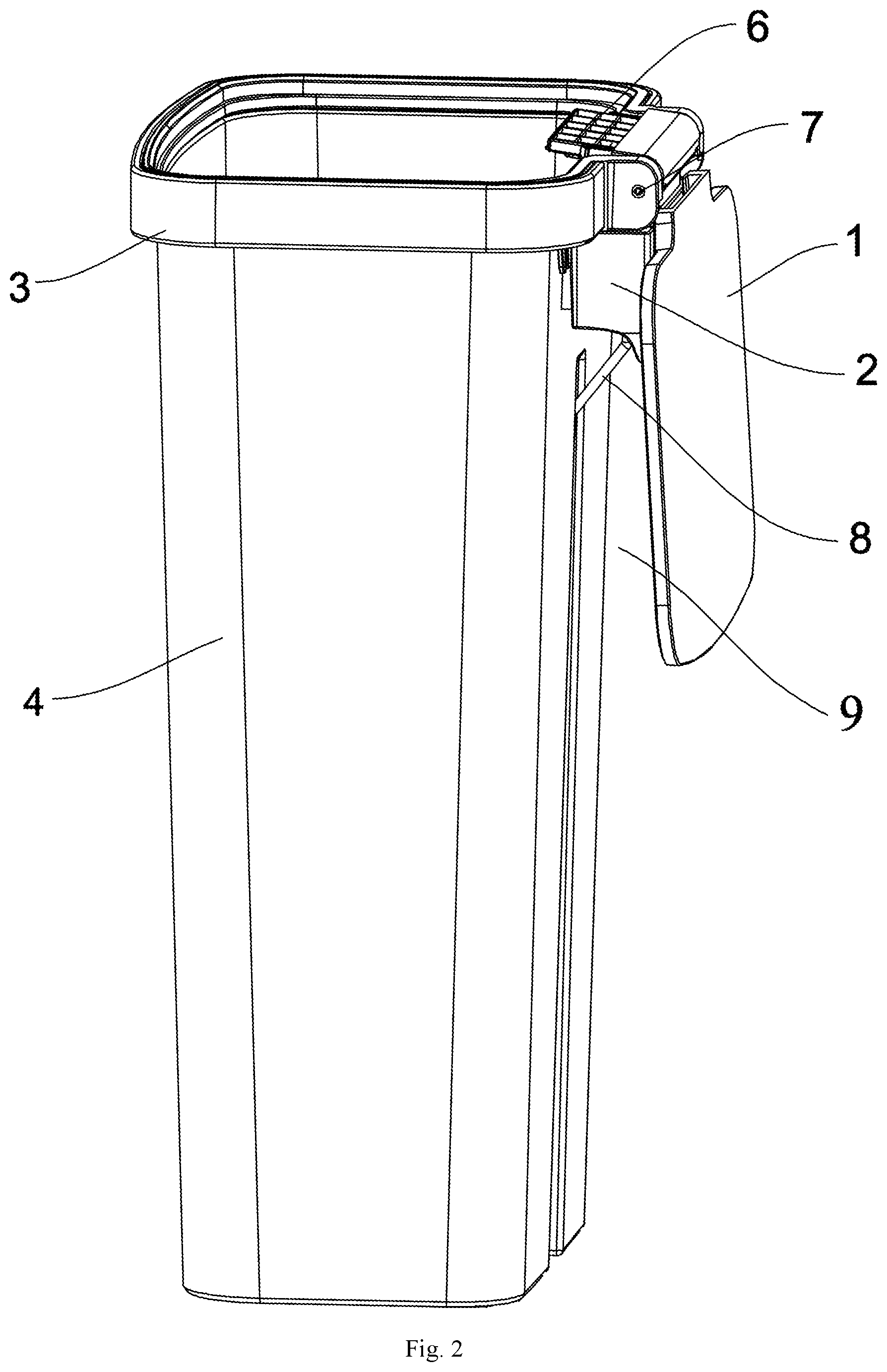Patent US12338066 Figure 2 – Fixing structure for lid assembly and disassembly