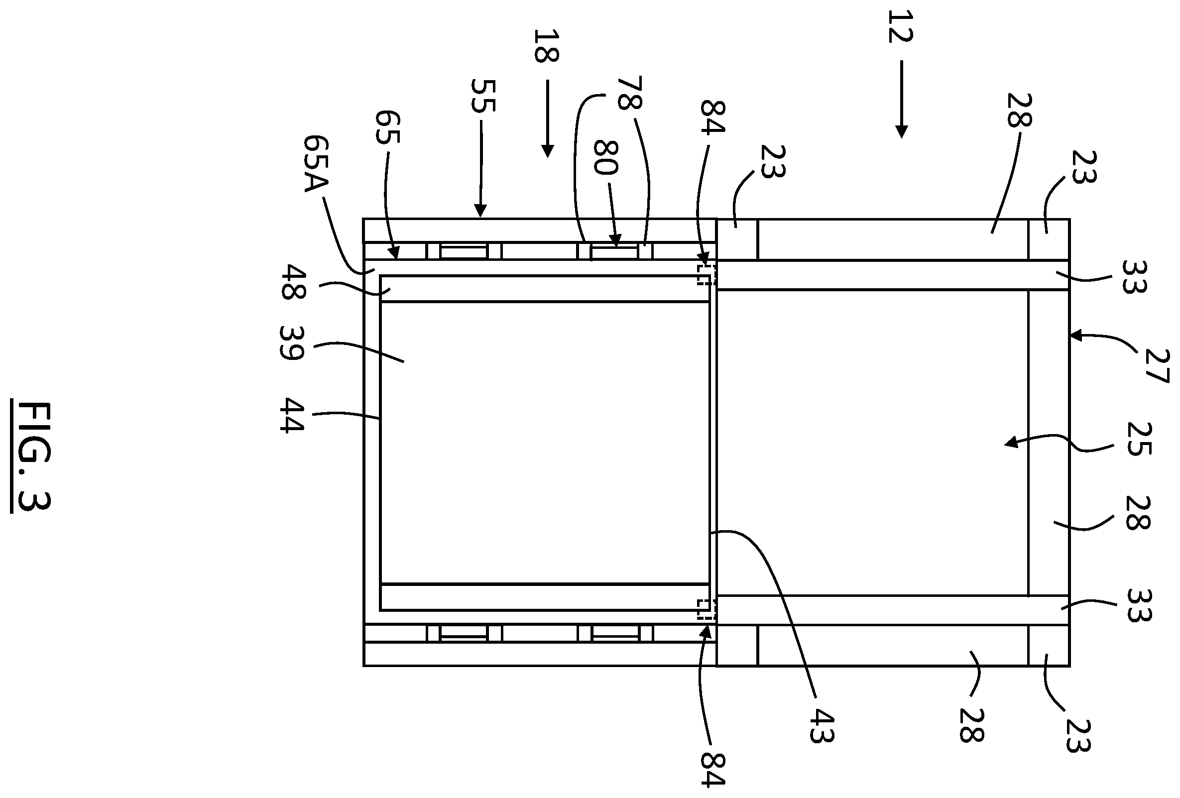Patent US12338071 Figure 3 – Vertical tray storage system with active elevator position-sensing