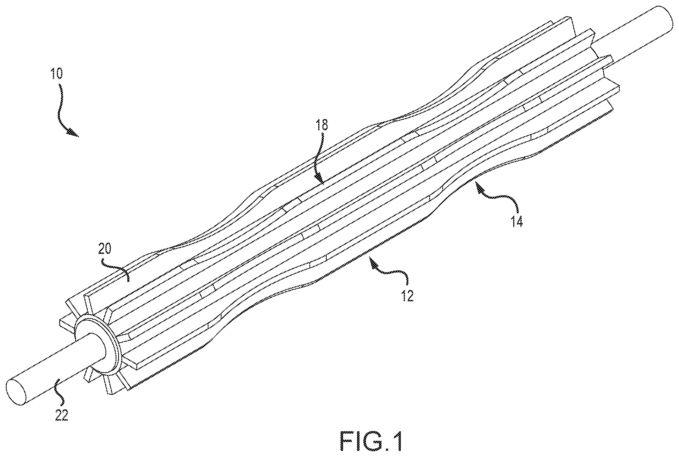 Patent US12338075 Figure 1 – Self-aligning belt pulley