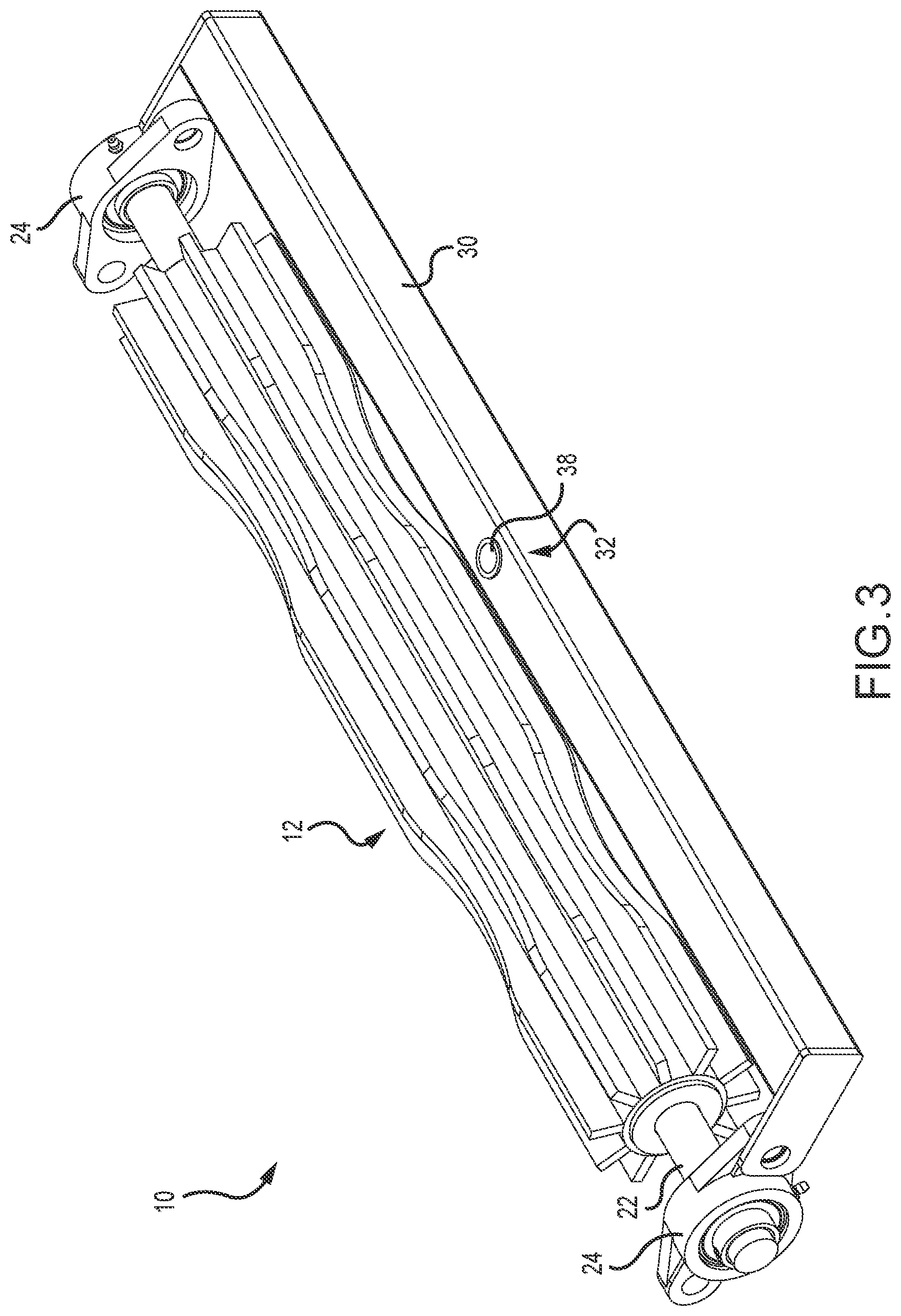Patent US12338075 Figure 3 – Self-aligning belt pulley
