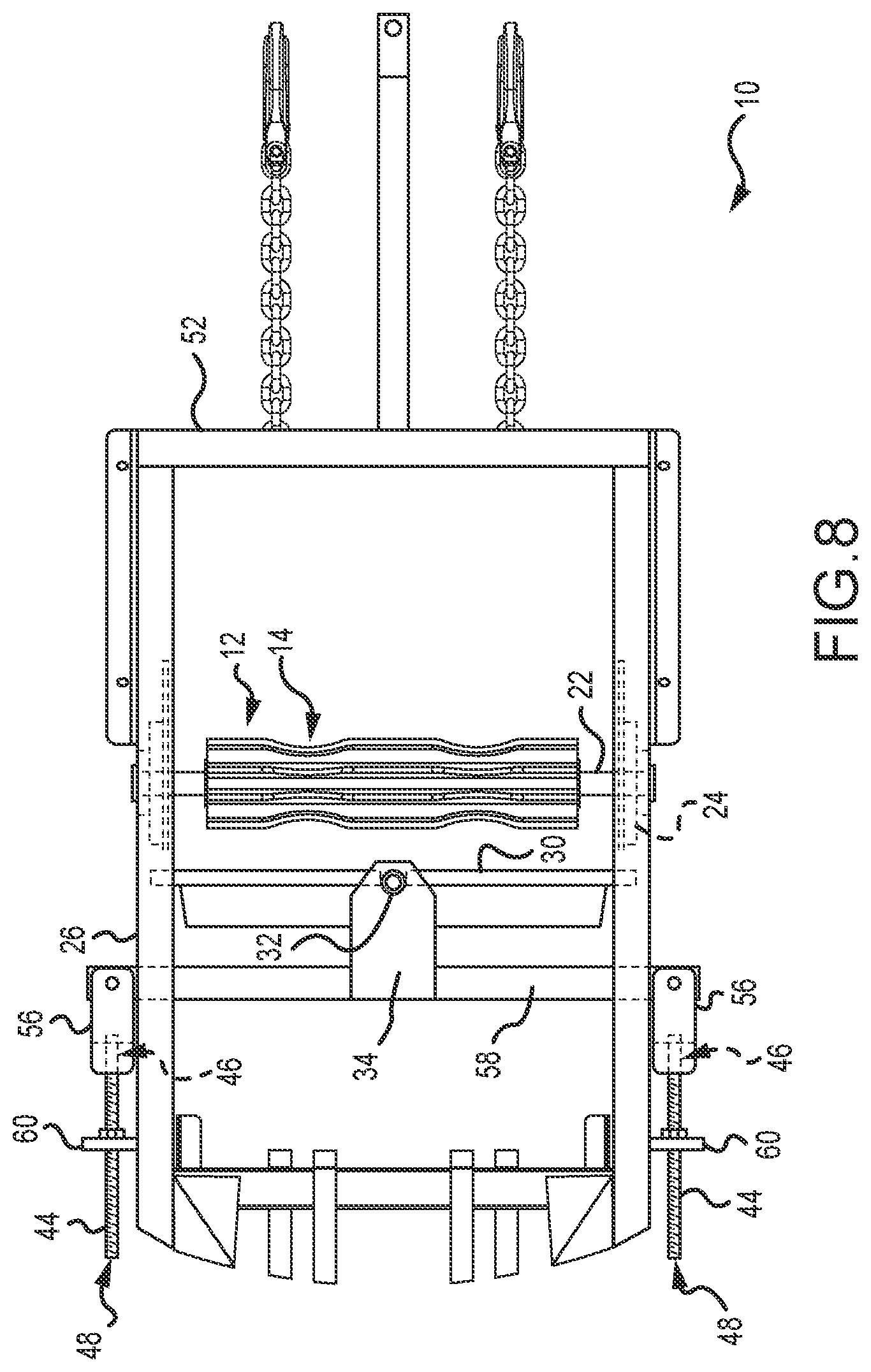 Patent US12338075 Figure 8 – Self-aligning belt pulley