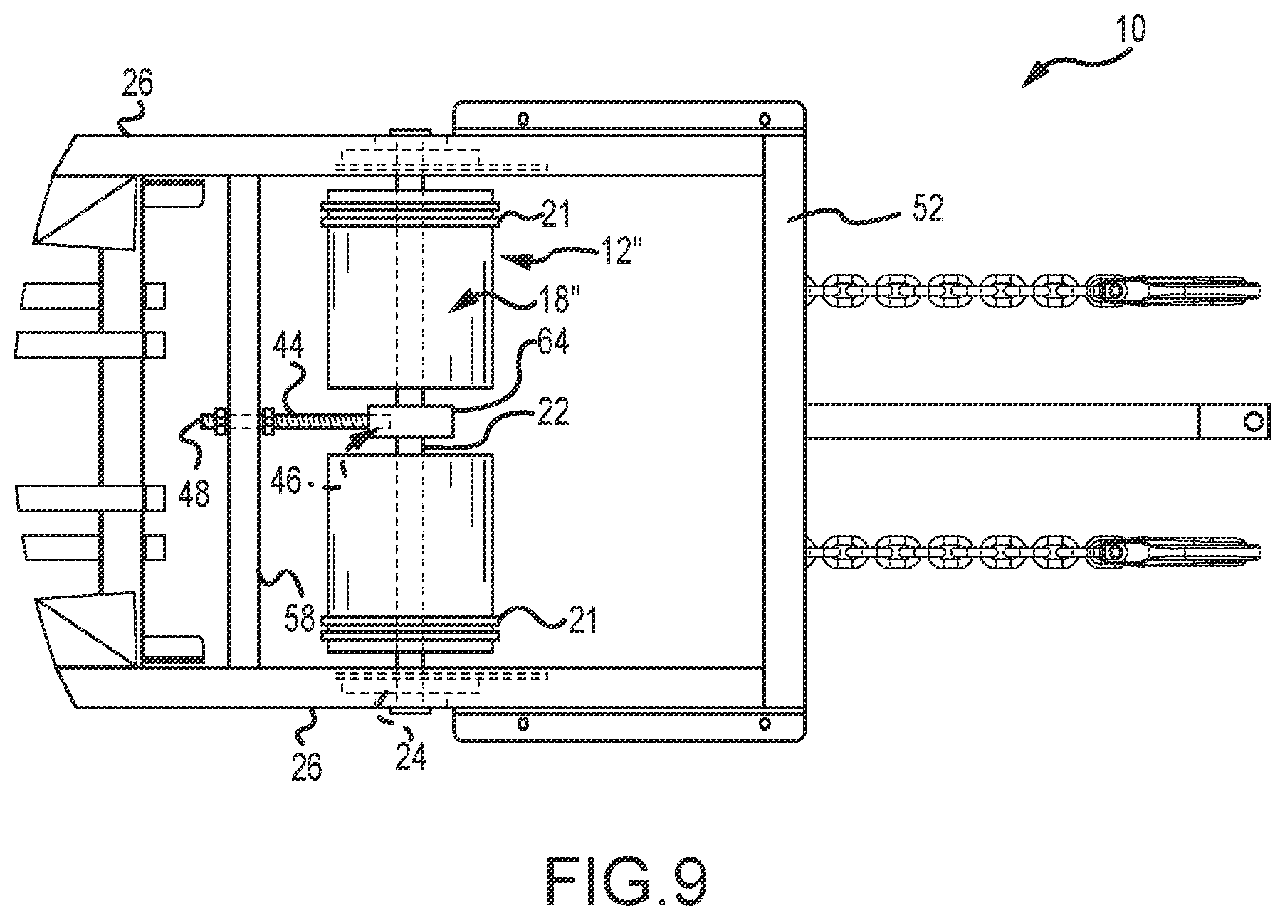 Patent US12338075 Figure 9 – Self-aligning belt pulley
