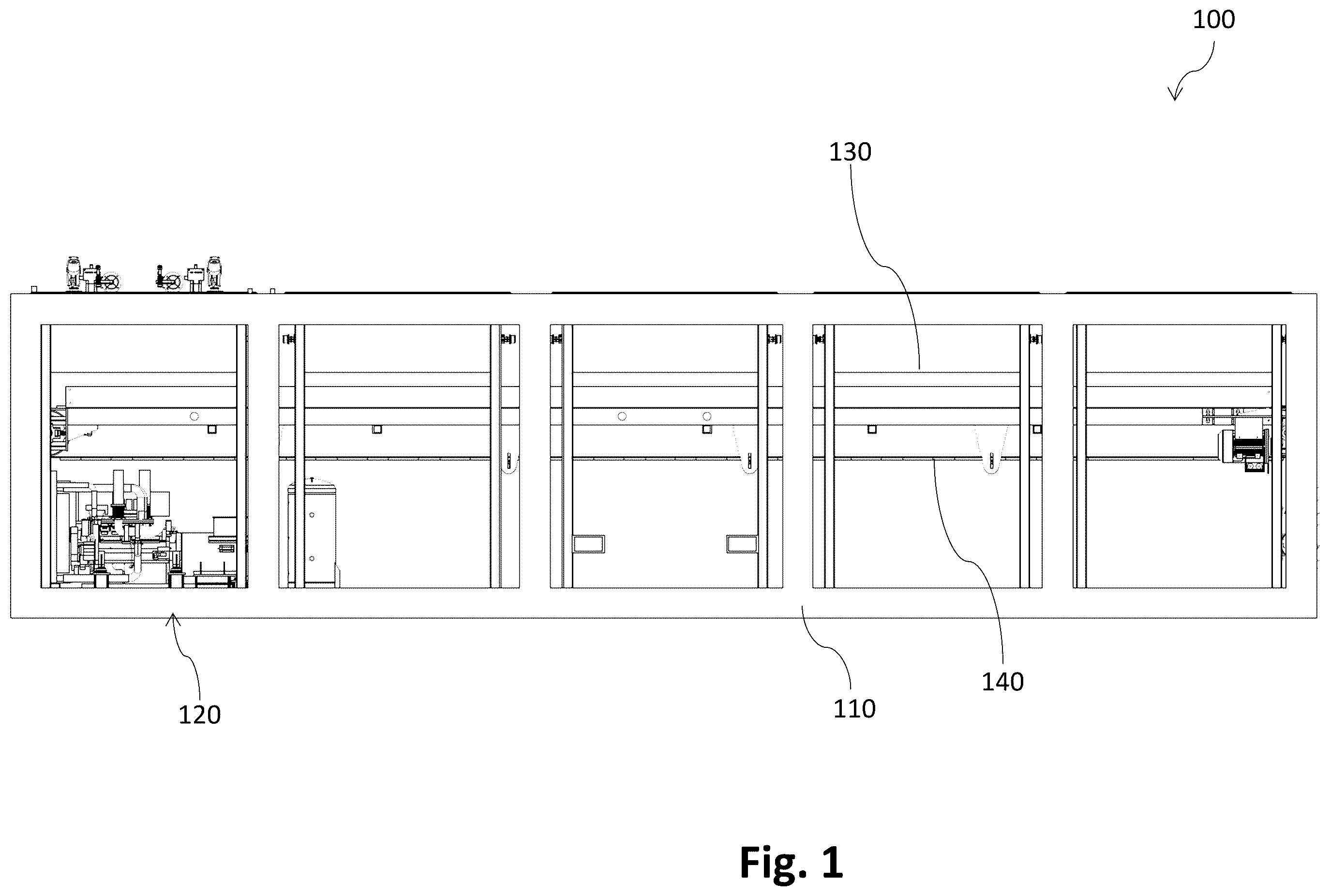 Patent US12338077 Figure 1 – Multipurpose conveyor system