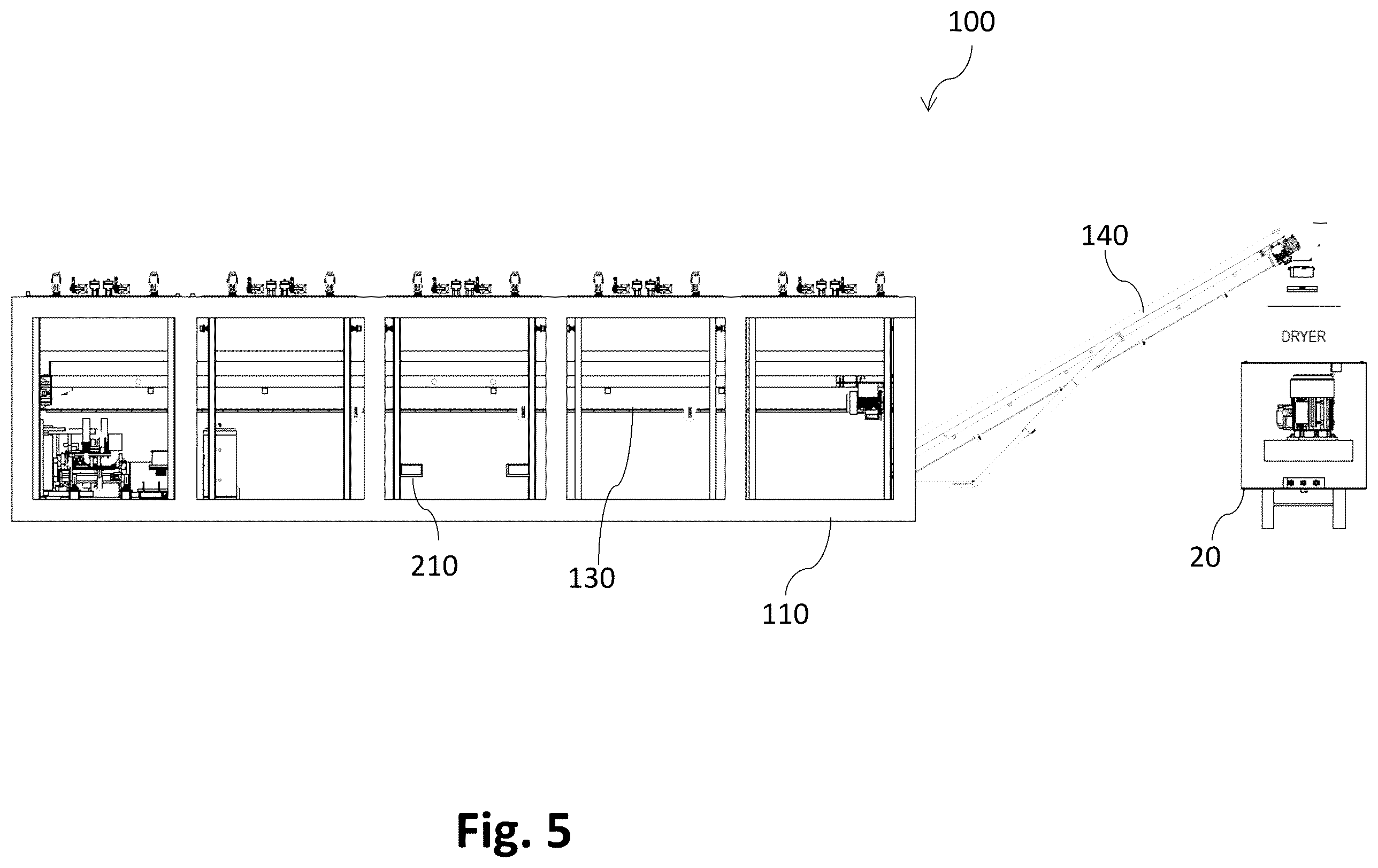 Patent US12338077 Figure 5 – Multipurpose conveyor system