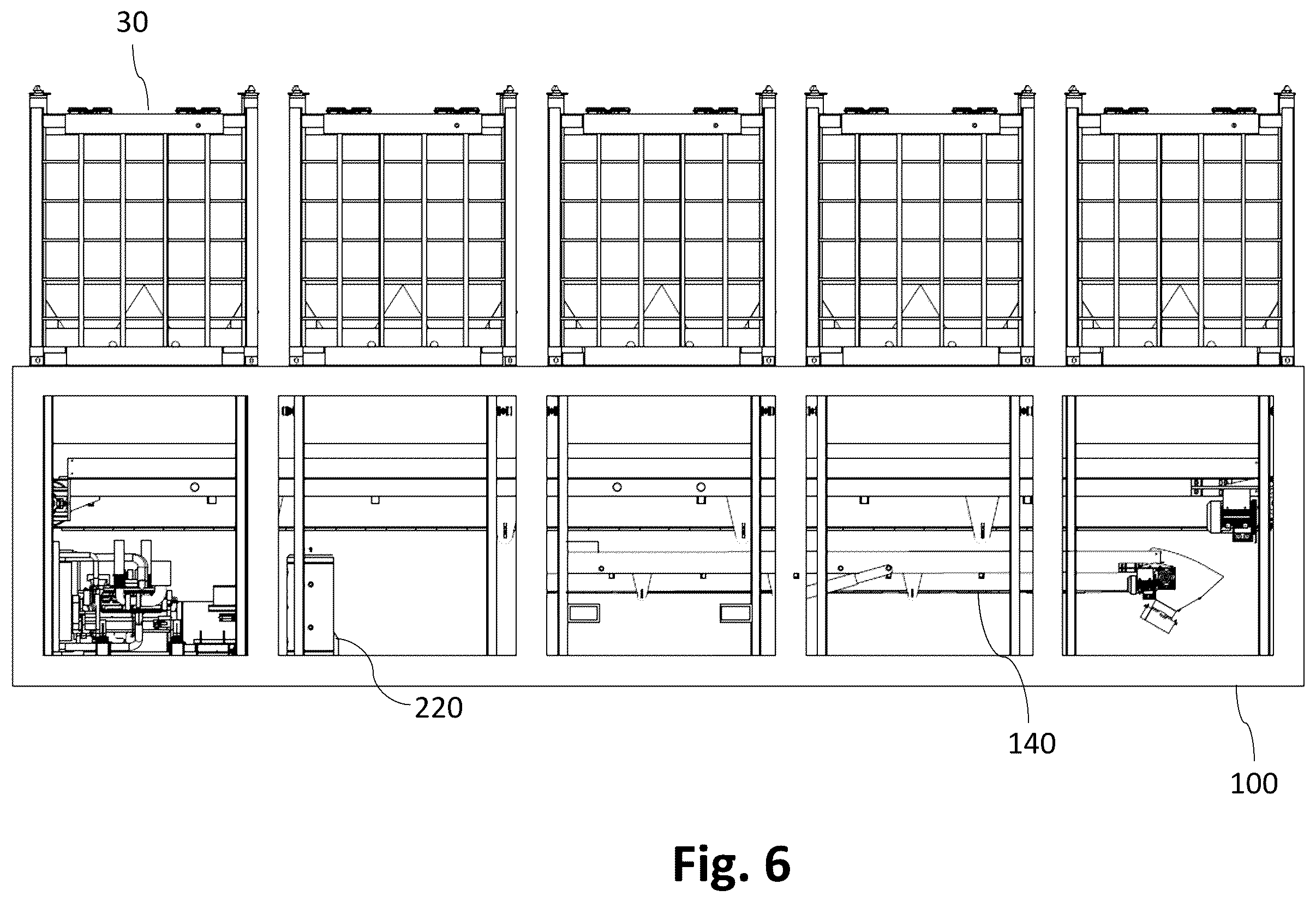 Patent US12338077 Figure 6 – Multipurpose conveyor system