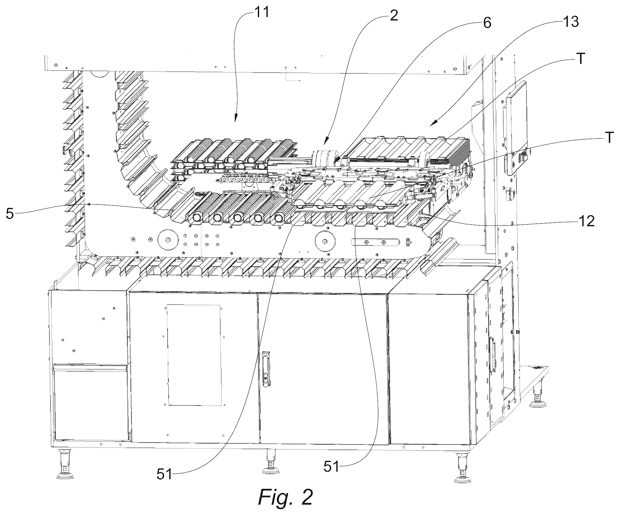 Patent US12338079 Figure 2 – Feeding group and method for feeding a plurality of articles in discrete rows