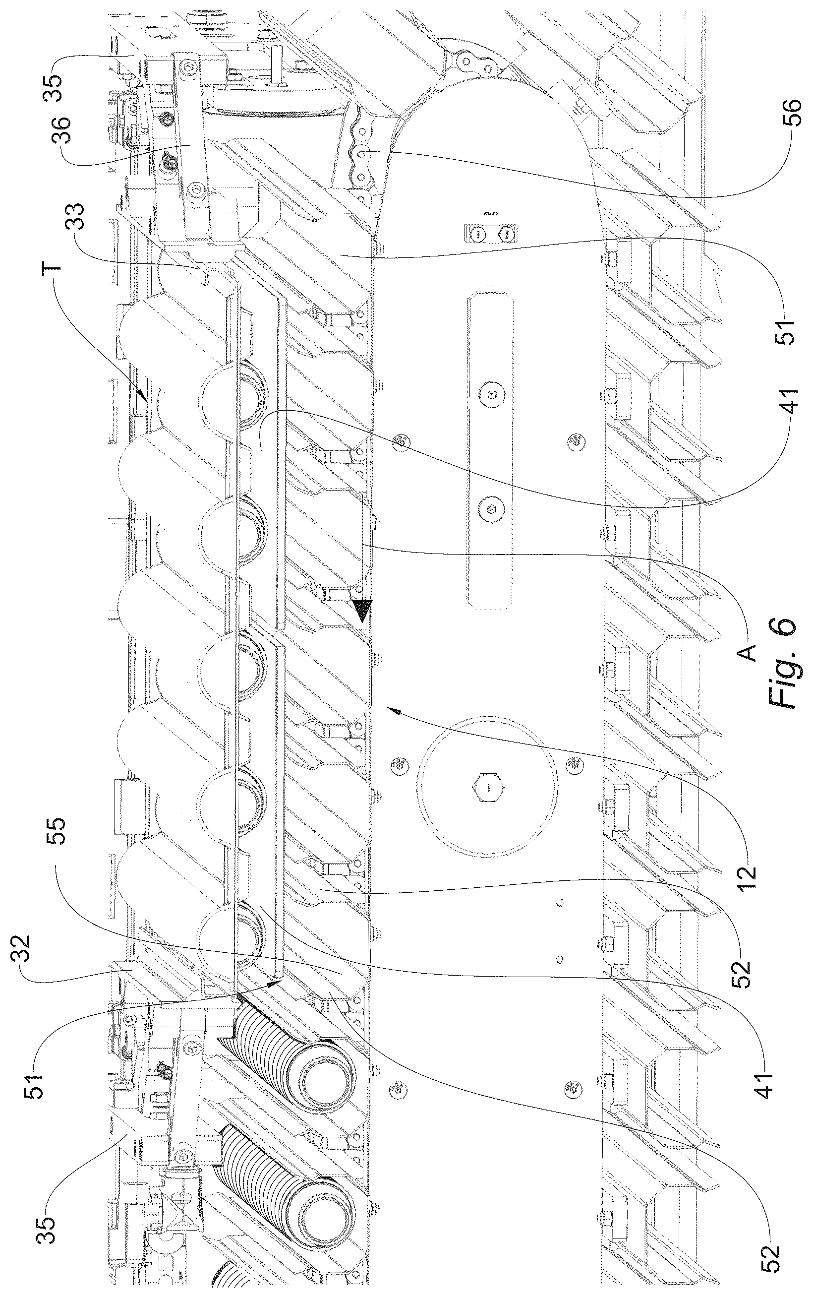 Patent US12338079 Figure 6 – Feeding group and method for feeding a plurality of articles in discrete rows