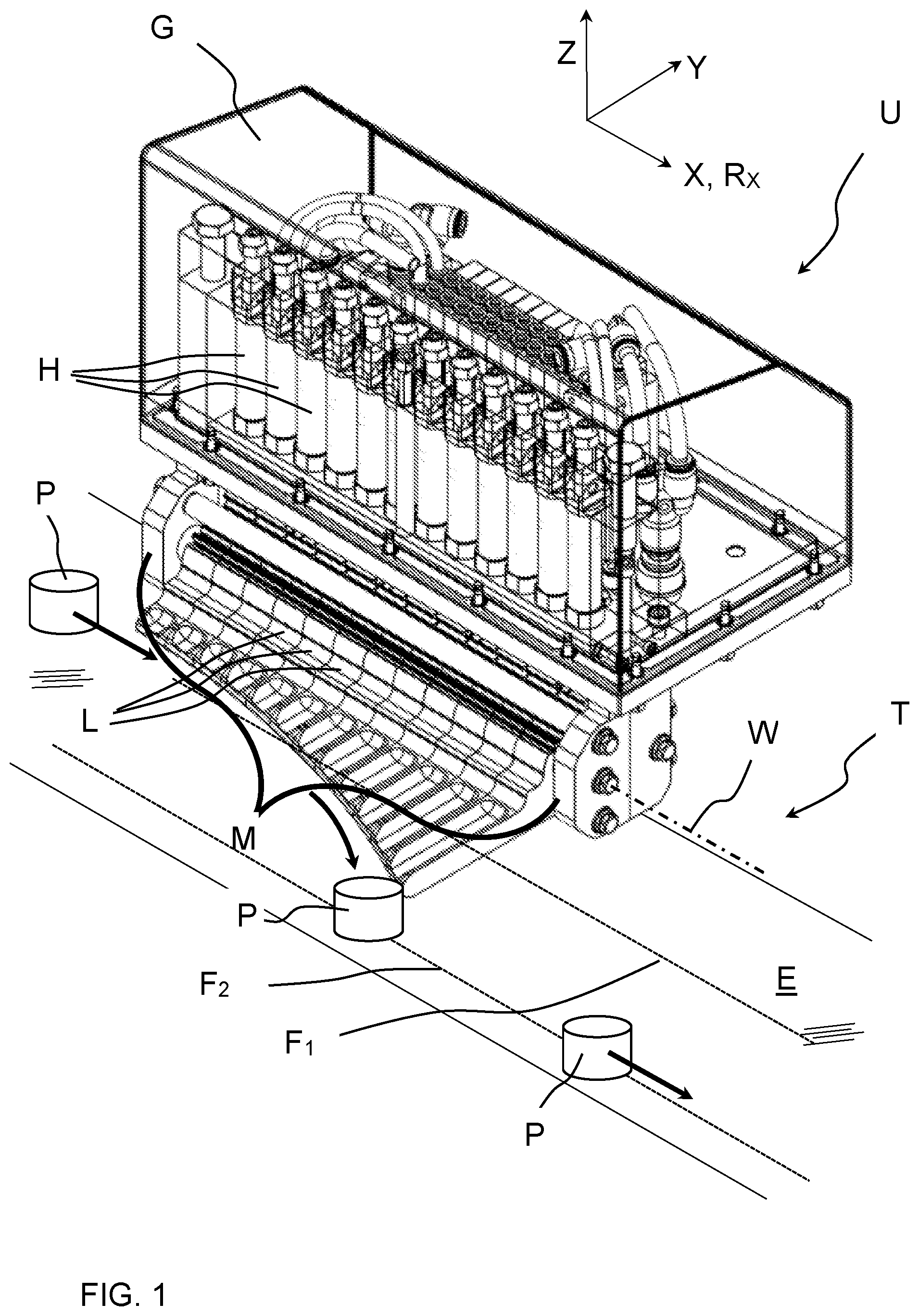 Patent US12338080 Figure 1 – Deflection device