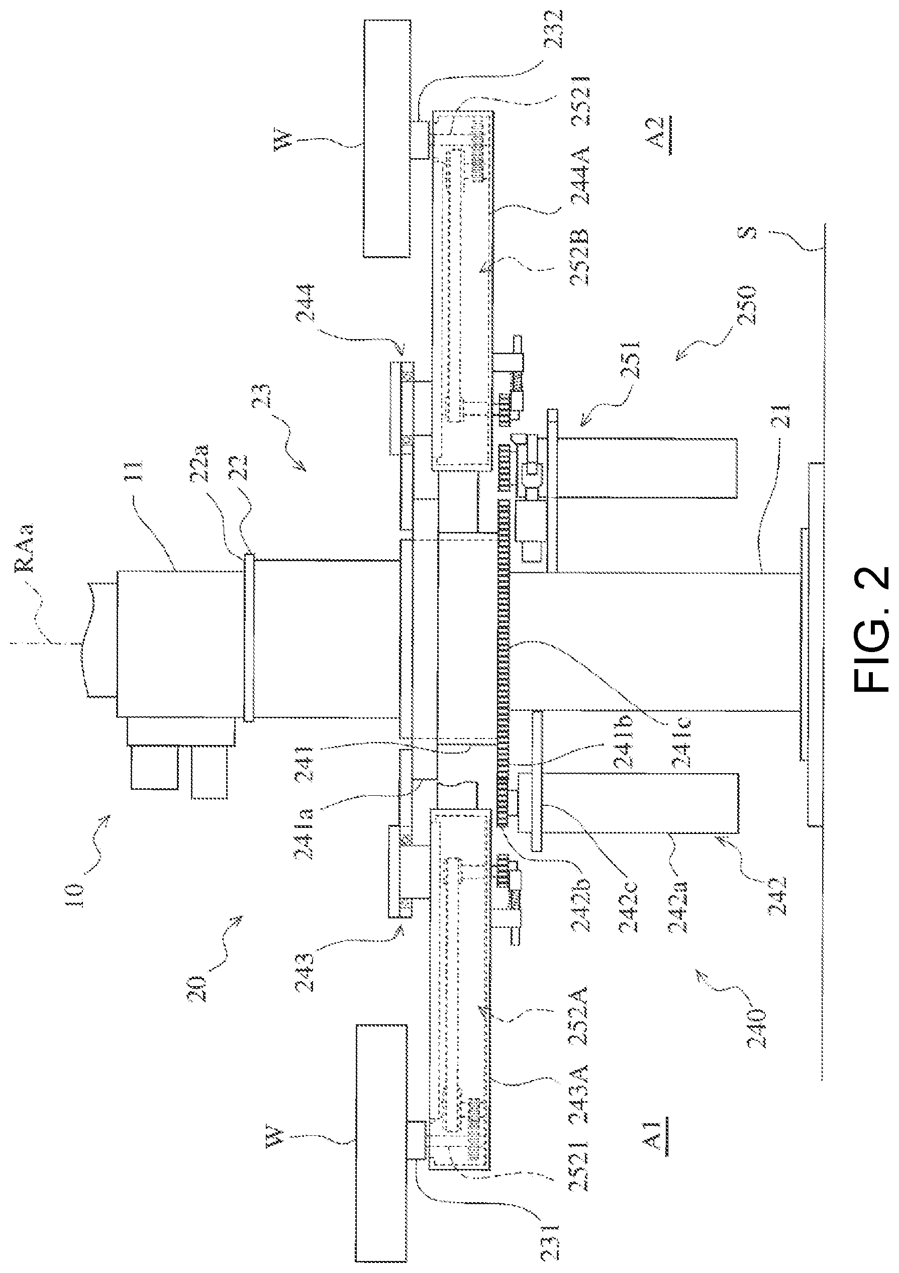Patent US12338081 Figure 2 – Conveying device and robot system