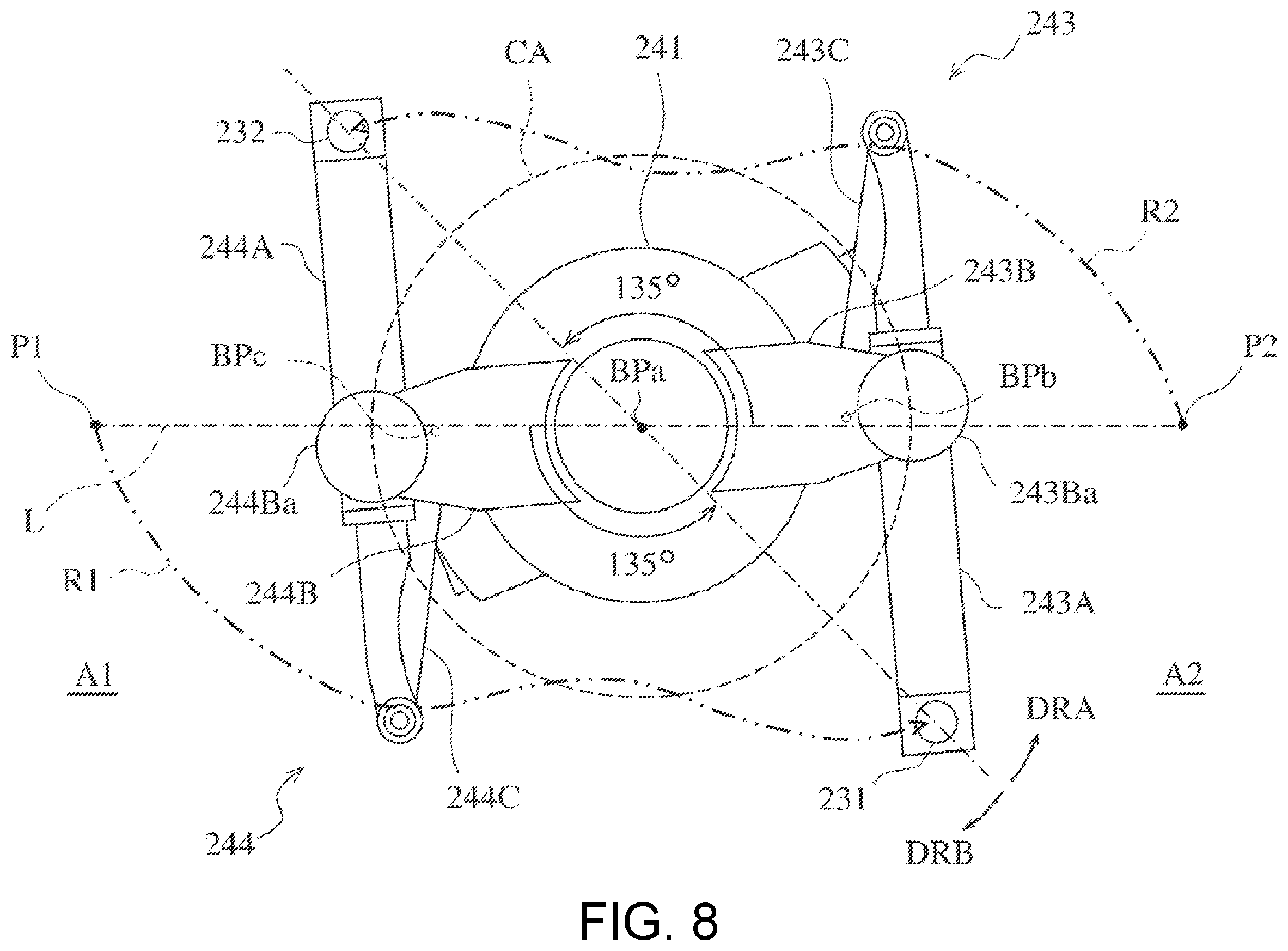 Patent US12338081 Figure 8 – Conveying device and robot system