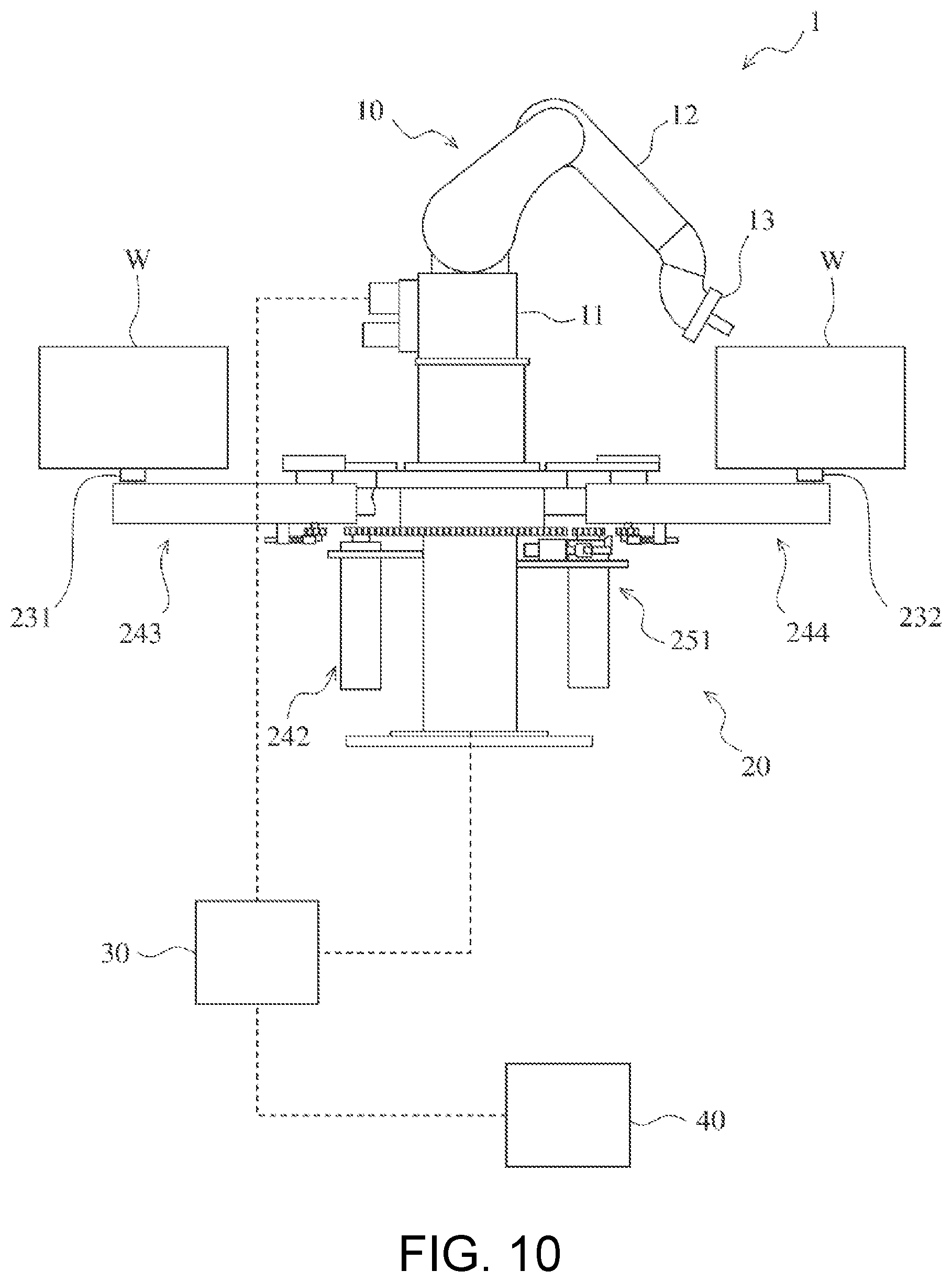 Patent US12338081 Figure 10 – Conveying device and robot system