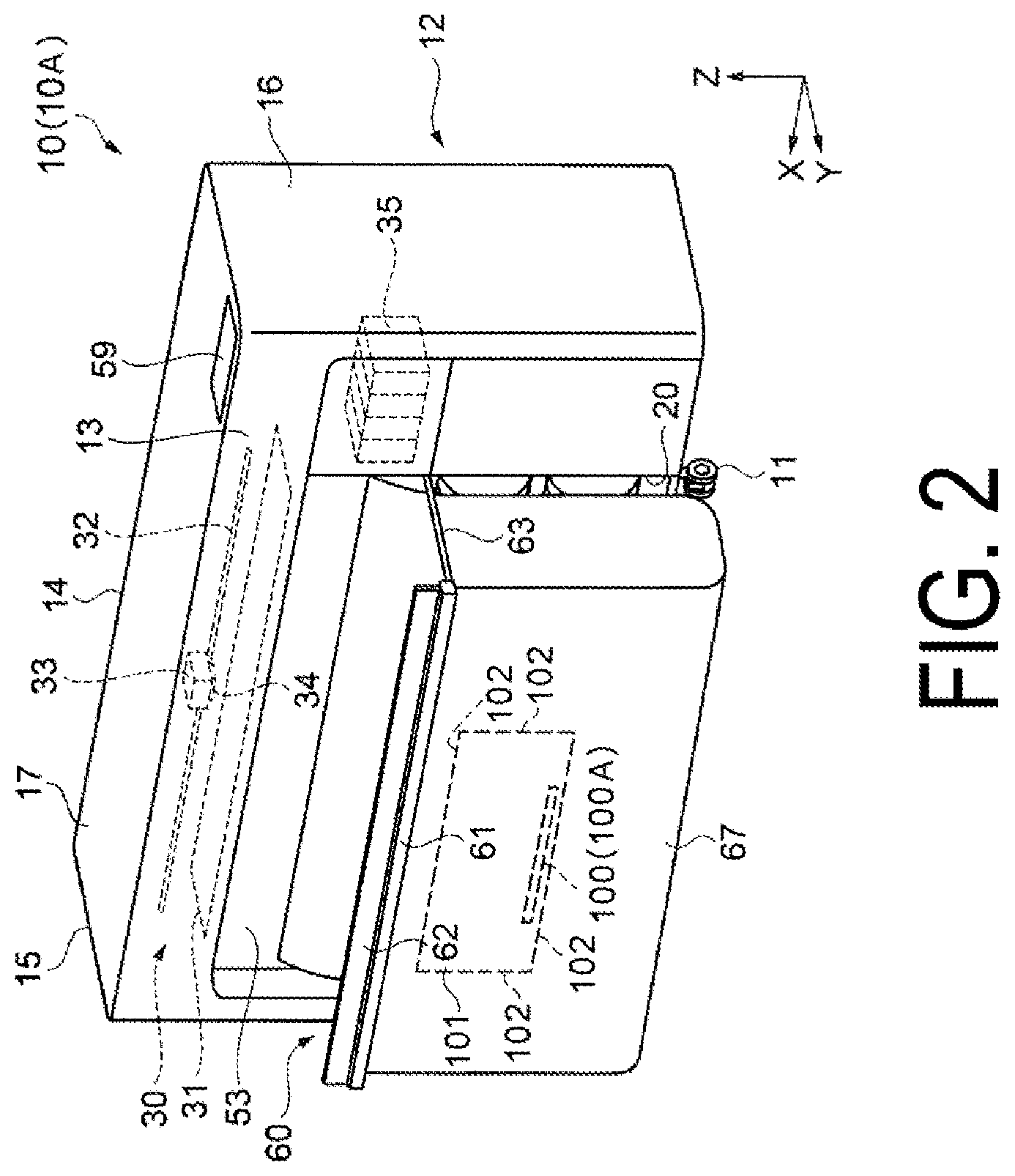 Patent US12338095 Figure 2 – Processing device and recording device