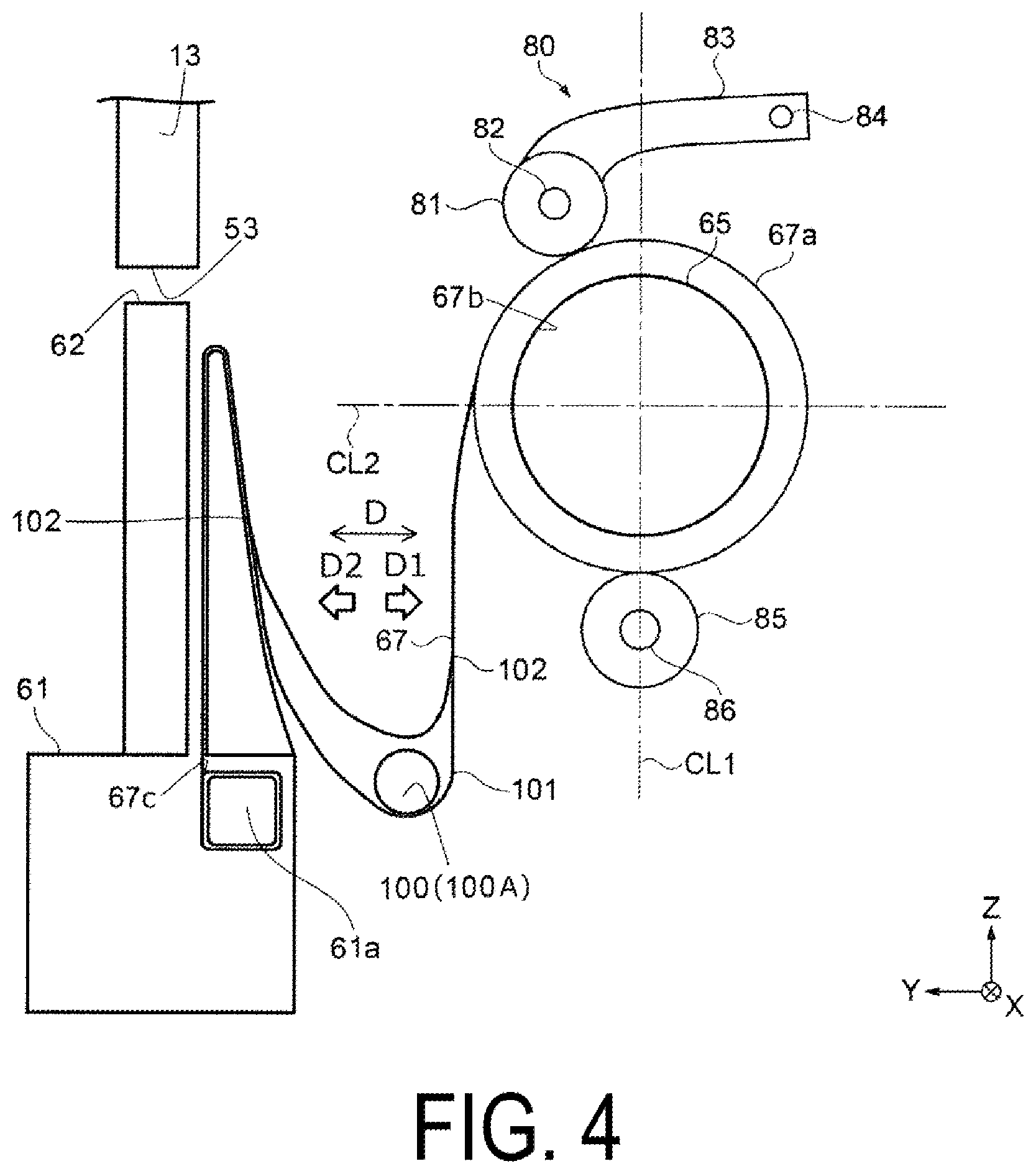 Patent US12338095 Figure 4 – Processing device and recording device