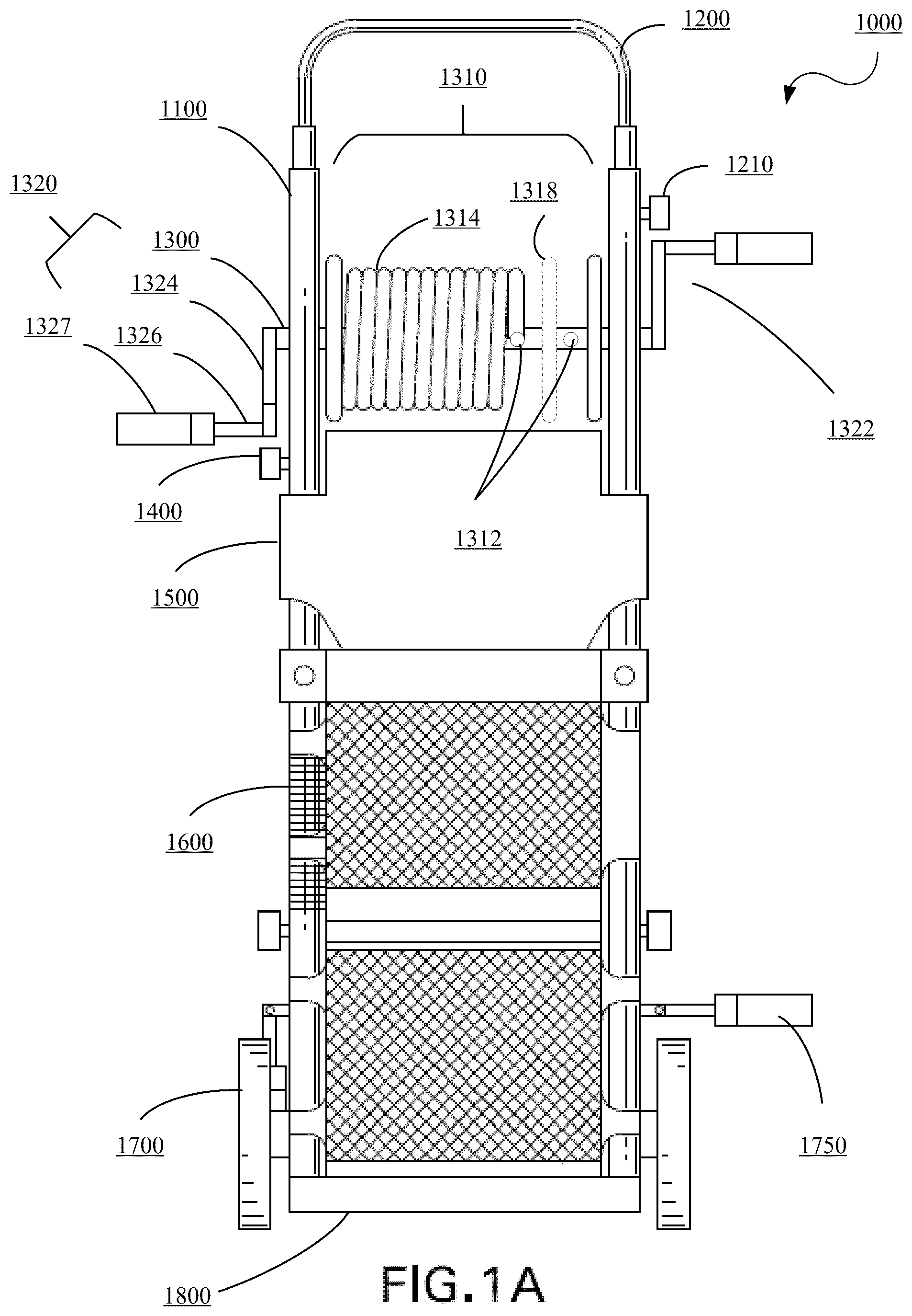 Patent US12338097 Figure 1 – Configurable cable dolly and telecommunications equipment pulleys and methods for using same
