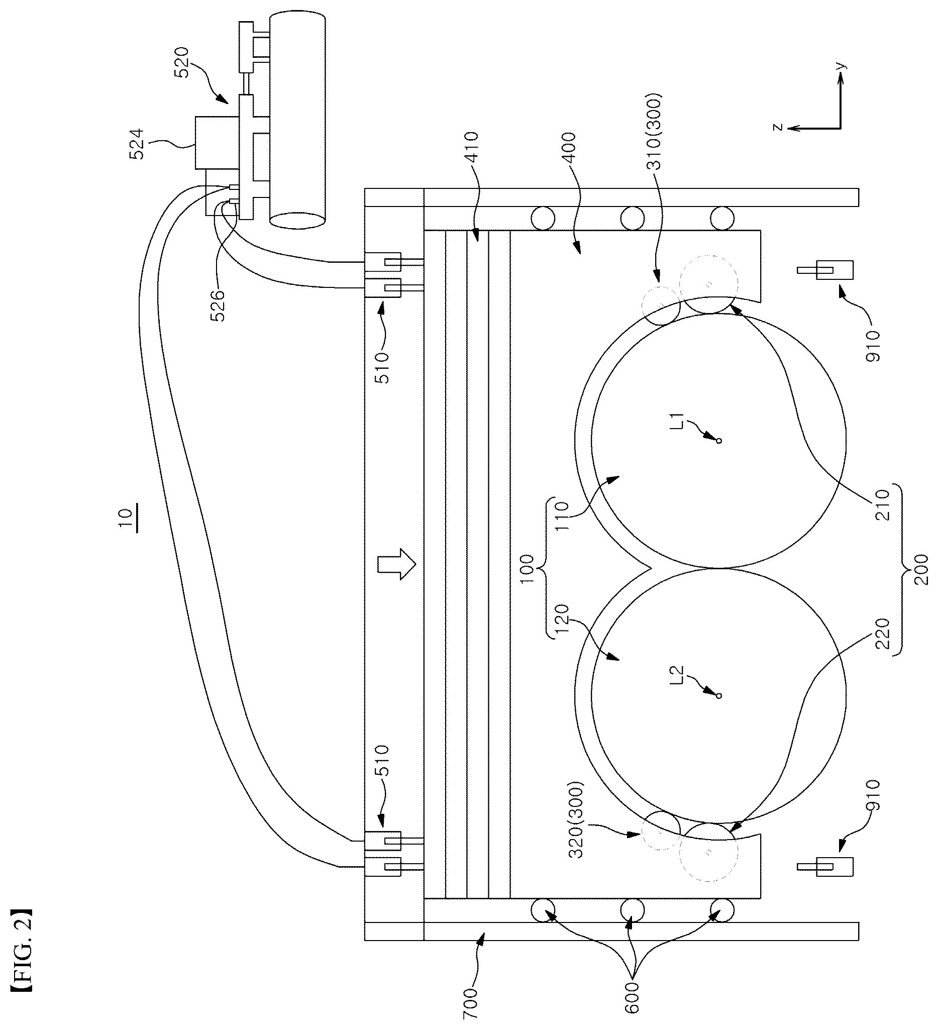 Patent US12338100 Figure 2 – Balancing apparatus and balancing system comprising same