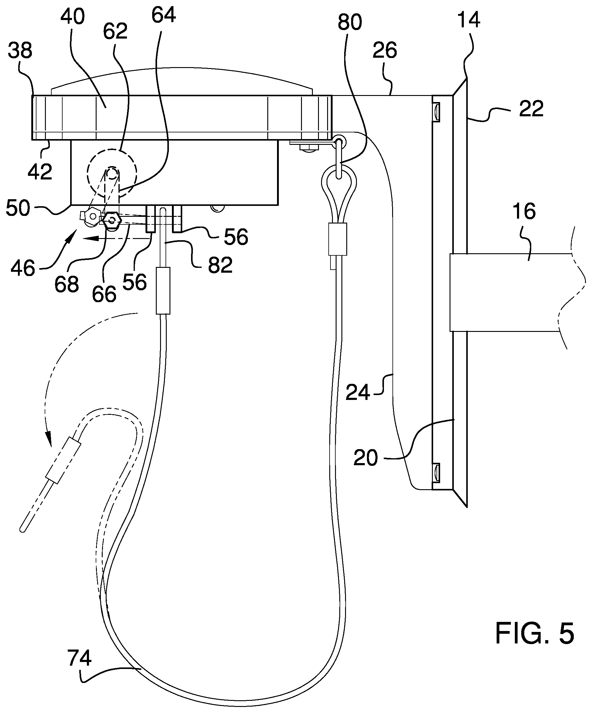 Patent US12338104 Figure 5 – Tag line release assembly