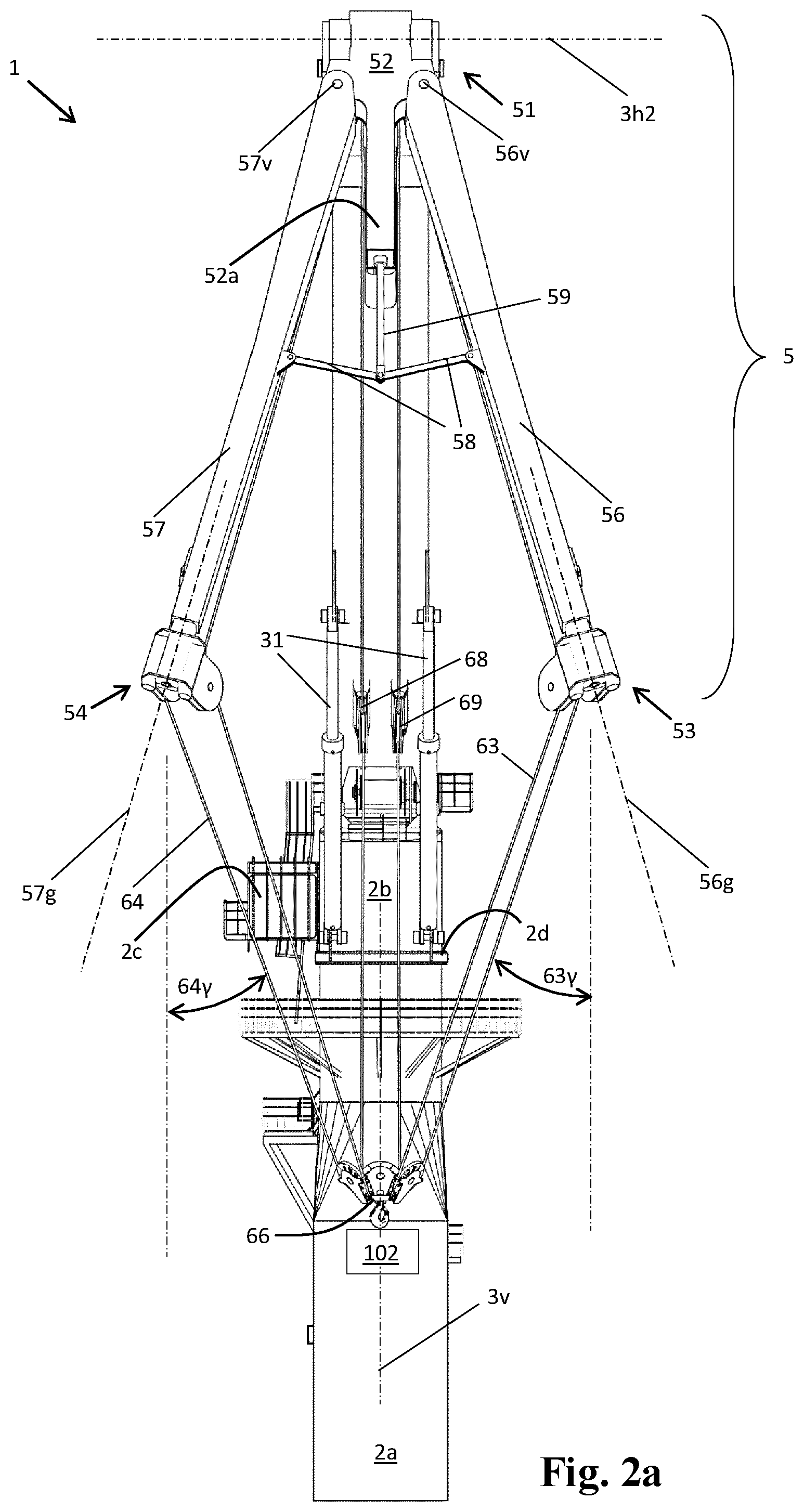 Patent US12338106 Figure 4 – Marine knuckle boom crane