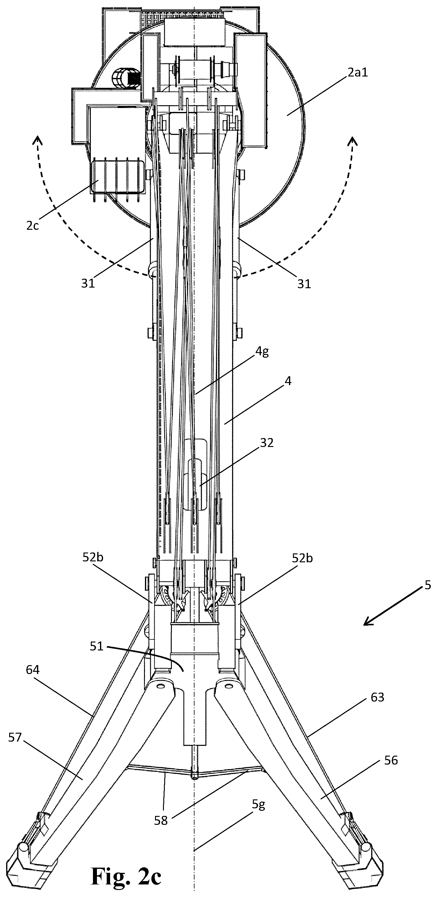 Patent US12338106 Figure 6 – Marine knuckle boom crane