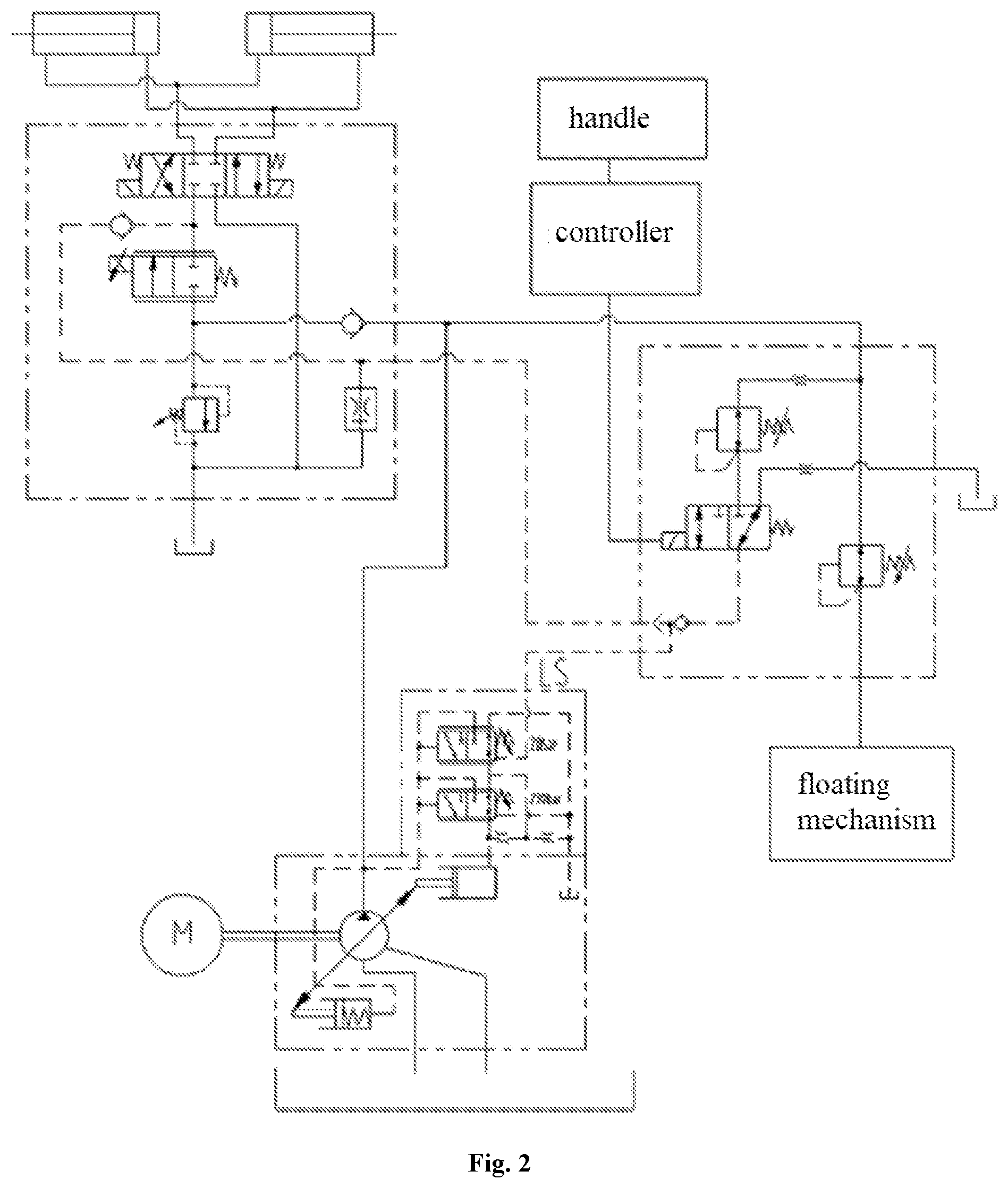 Patent US12338109 Figure 2 – Aerial work platform and floating control system thereof