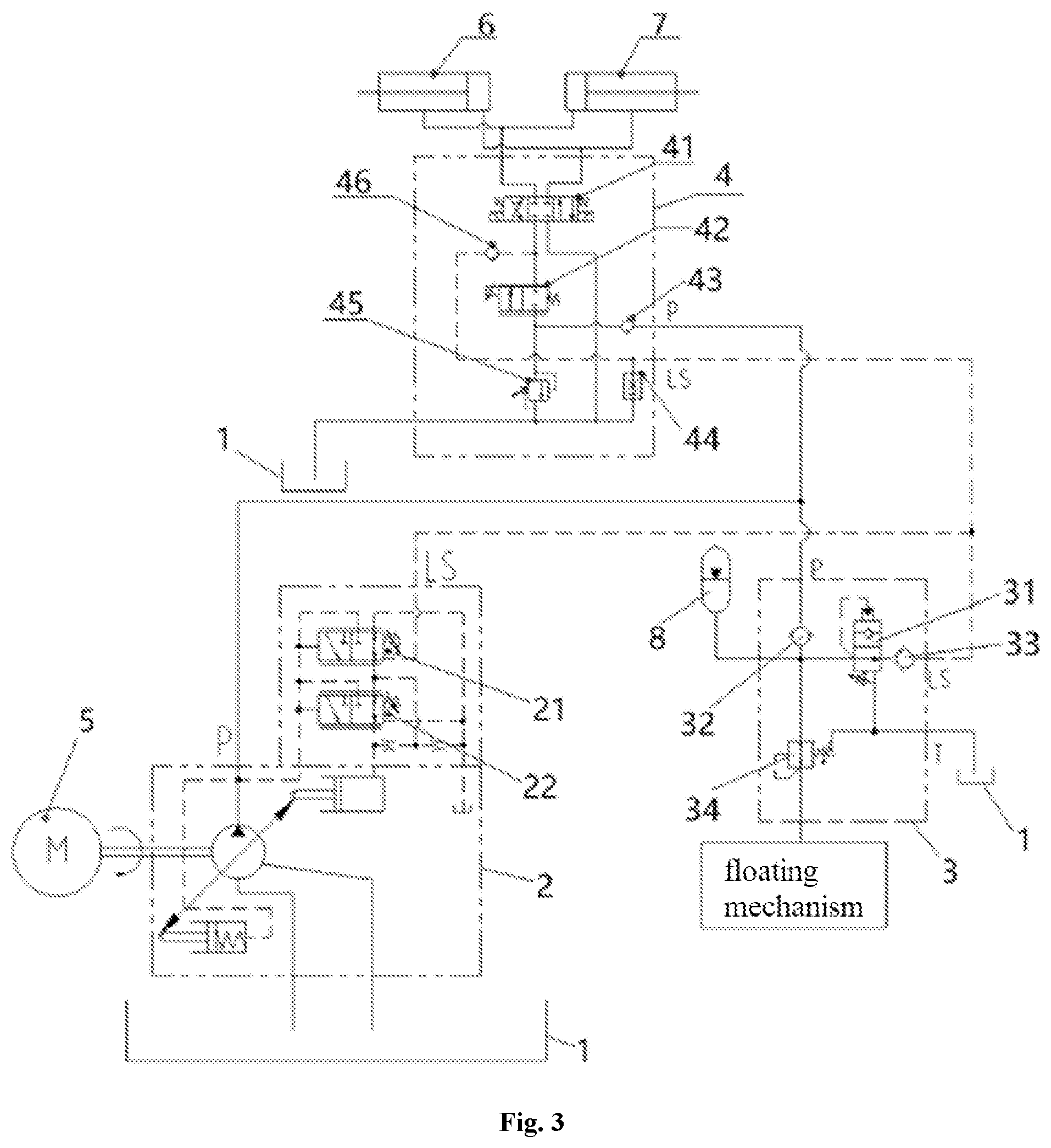Patent US12338109 Figure 3 – Aerial work platform and floating control system thereof
