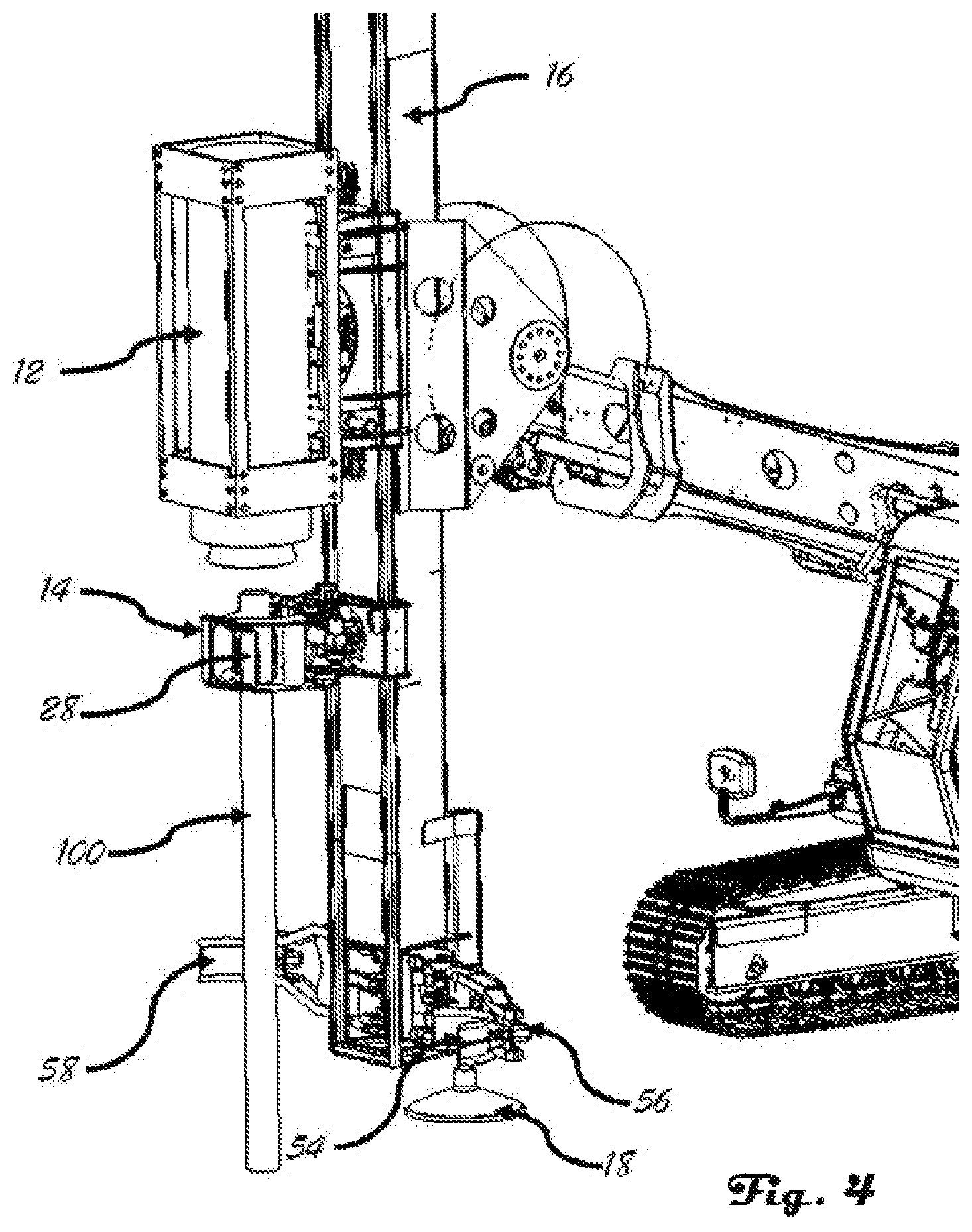 Patent US12338112 Figure 4 – Mast and grapple combination
