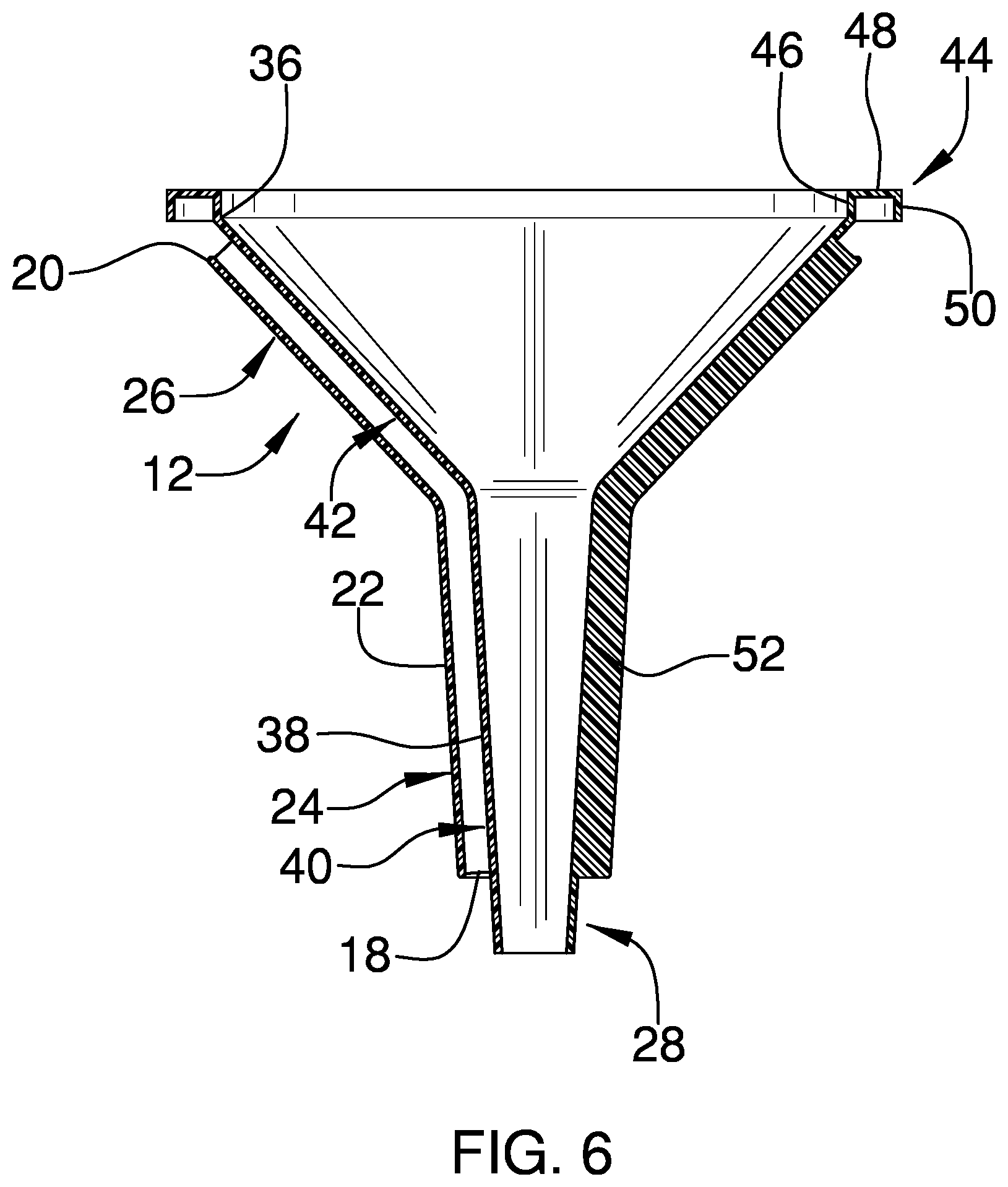 Patent US12338113 Figure 5 – Vented funnel assembly