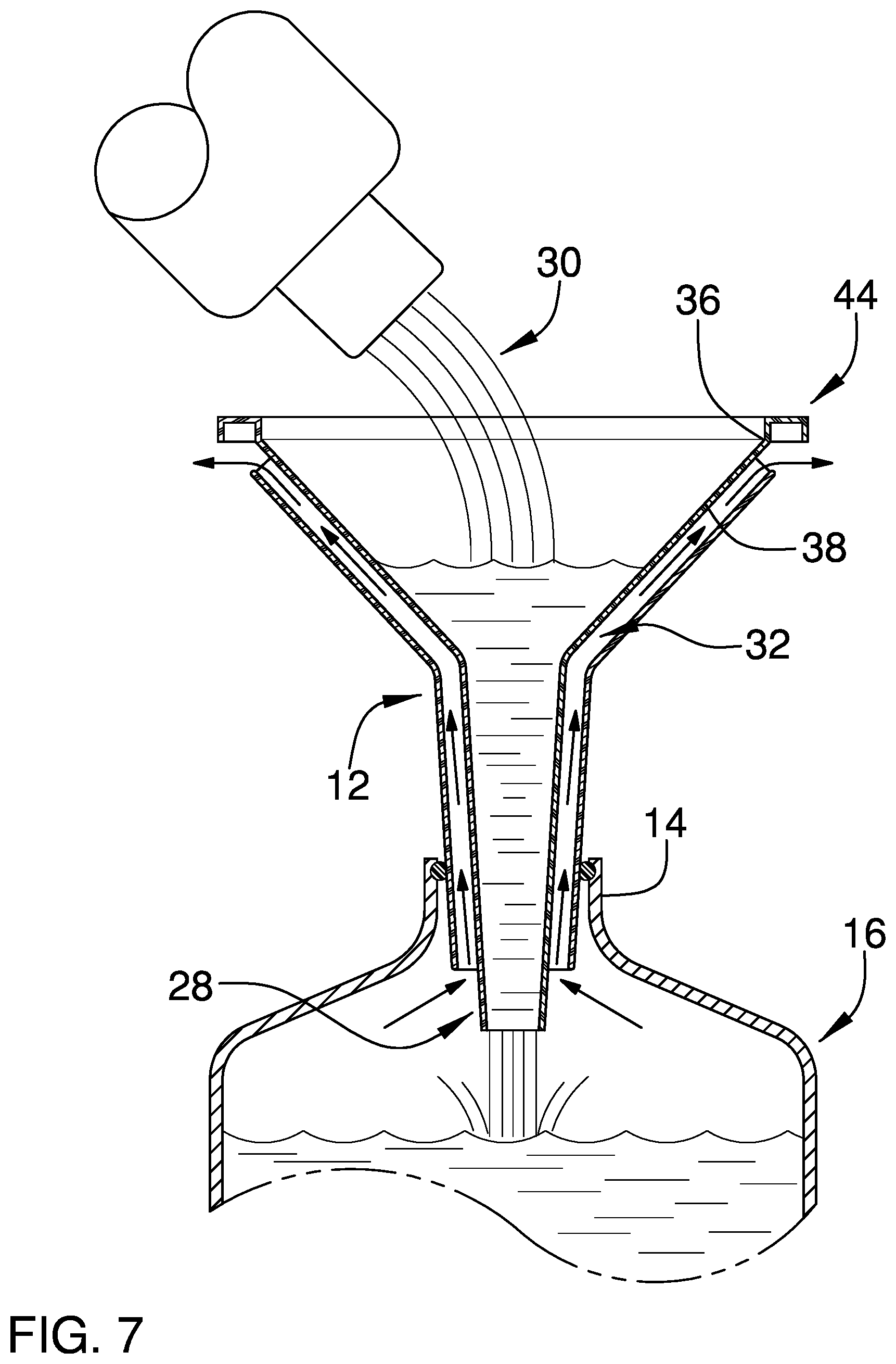 Patent US12338113 Figure 6 – Vented funnel assembly