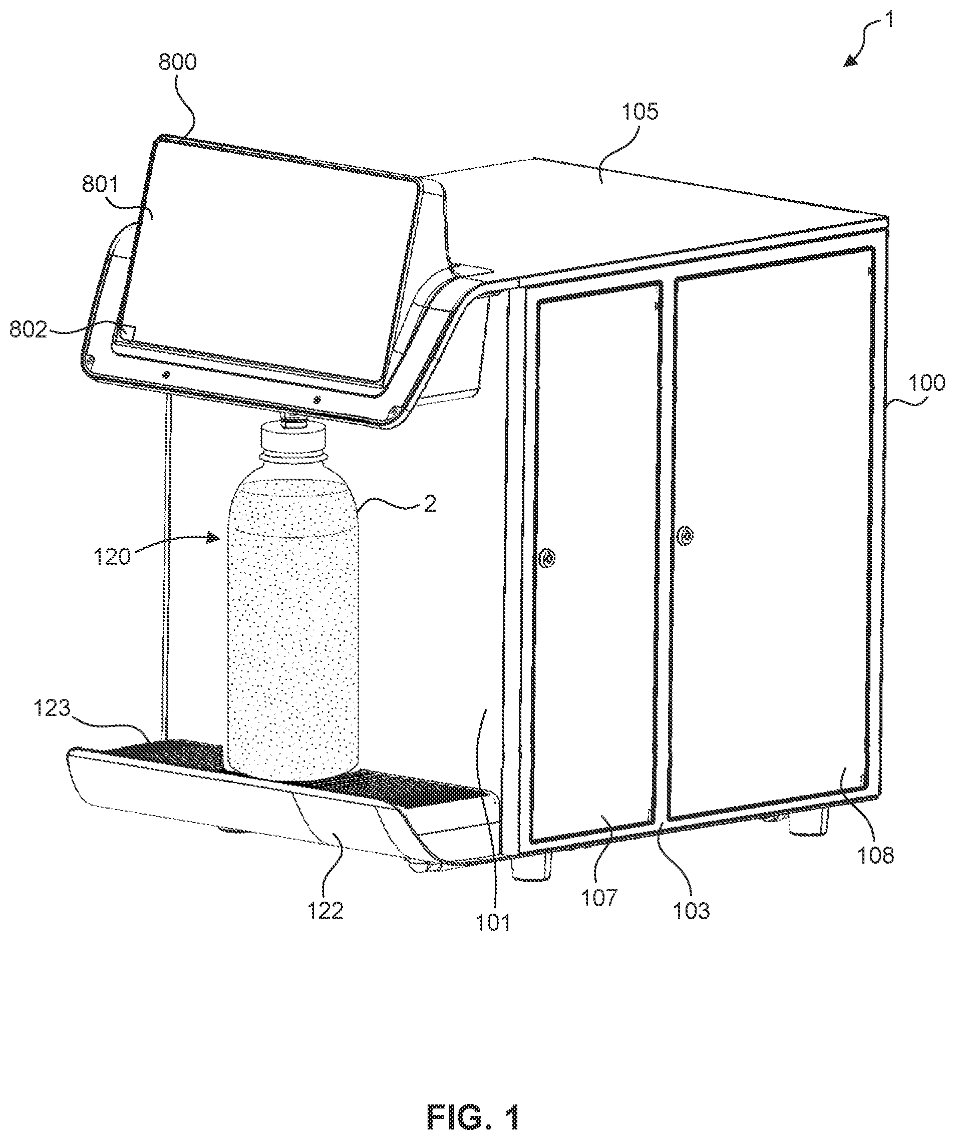 Patent US12338117 Figure 1 – Beverage dispenser water supply connector