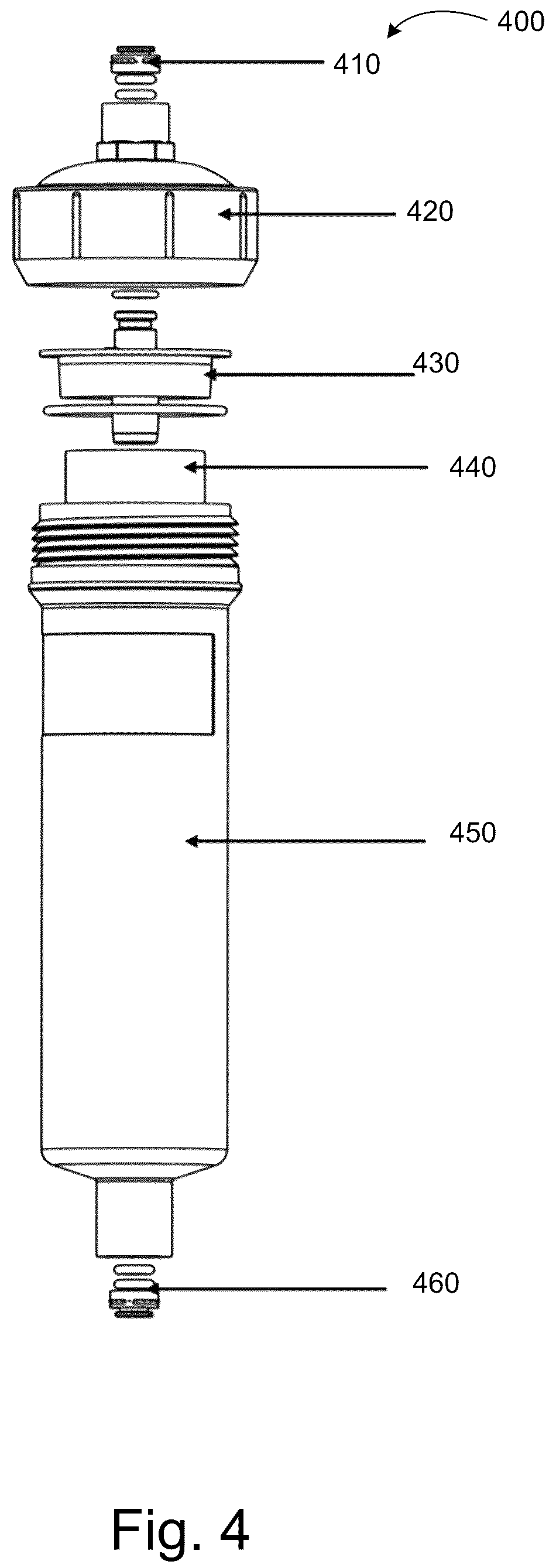 Patent US12338138 Figure 4 – Water purifier and supply in a vehicle